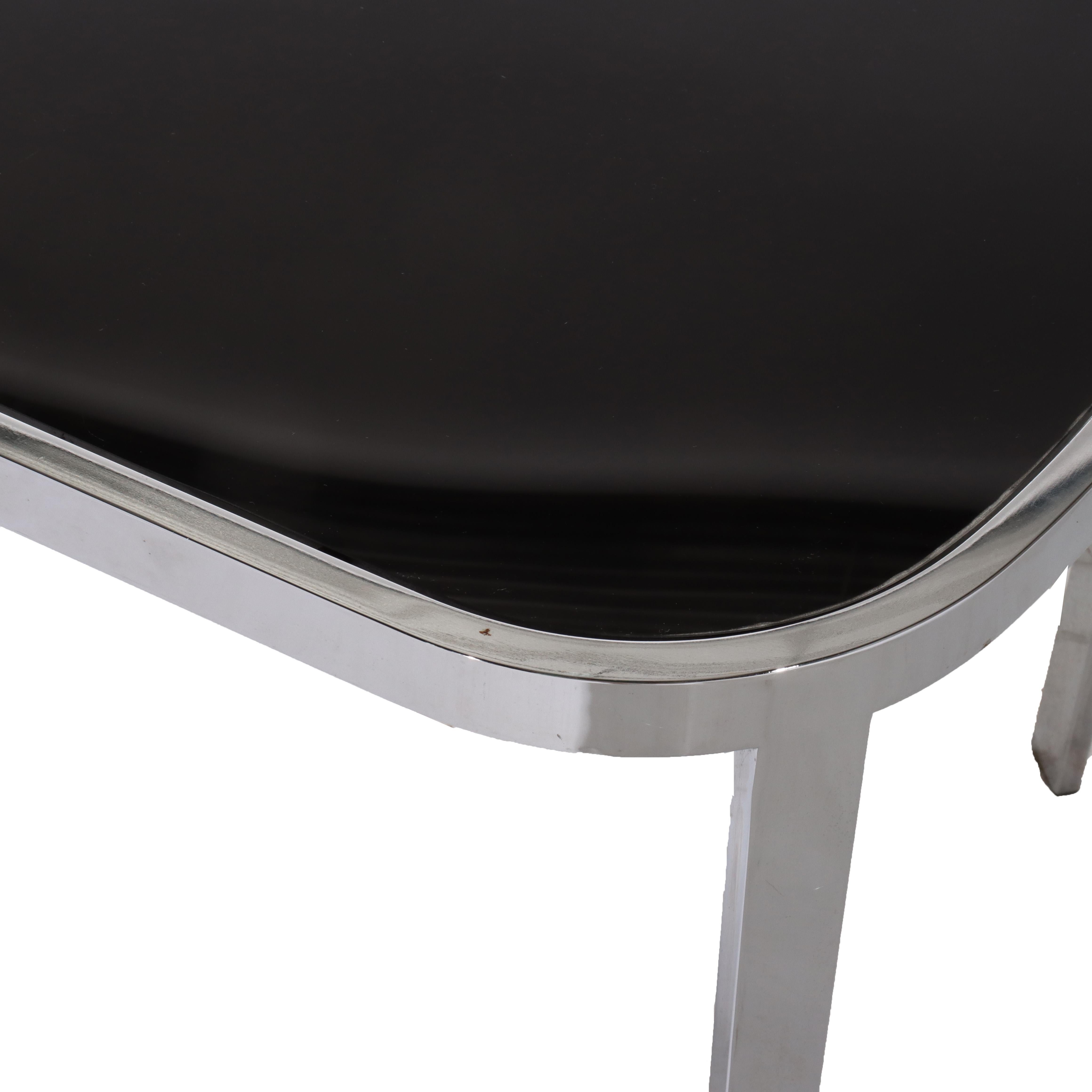 Paar Vintage Mid Century Modern Chrom & Ebonized Glasplatte Tische C1960 (20. Jahrhundert) im Angebot