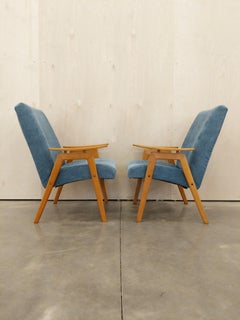 Pair of Vintage Mid Century Modern Czech Lounge Chairs