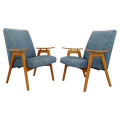 Pair of Vintage Mid Century Modern Czech Lounge Chairs