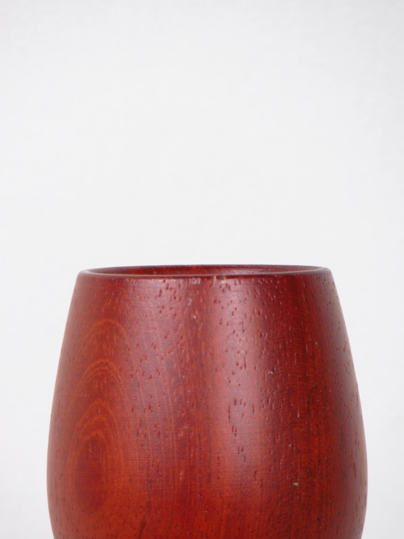 Candlestick holders, pair, mid-century modern Danish teak wood For Sale 1