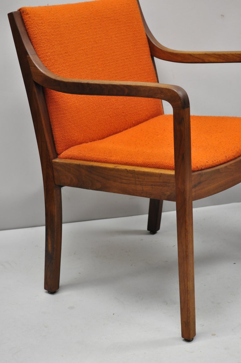 Pair of Vintage Mid-Century Modern Danish Walnut Sculptural Arm Lounge Chairs For Sale at 1stdibs