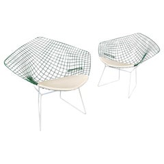 Paire de chaises "Diamond" vintage modernes mi-siècle modernes par Bertoia pour Knoll
