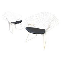 Paire de chaises vintage « Diamond » de style mi-siècle moderne, par Harry Bertoia pour Knoll