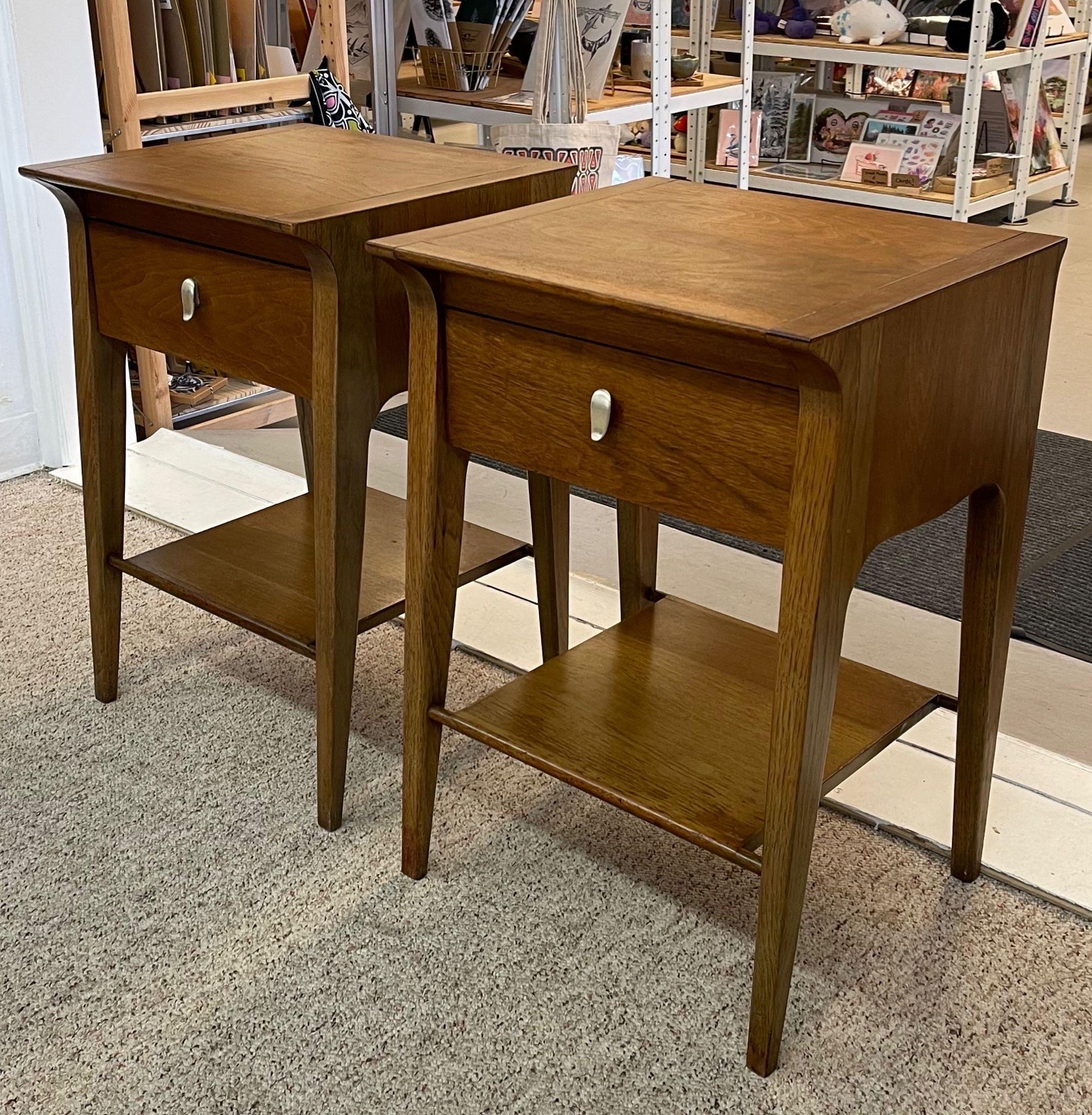 Pair of Vintage Mid Century Modern End Tables by Drexel Profile John Van Koert In Good Condition For Sale In Seattle, WA