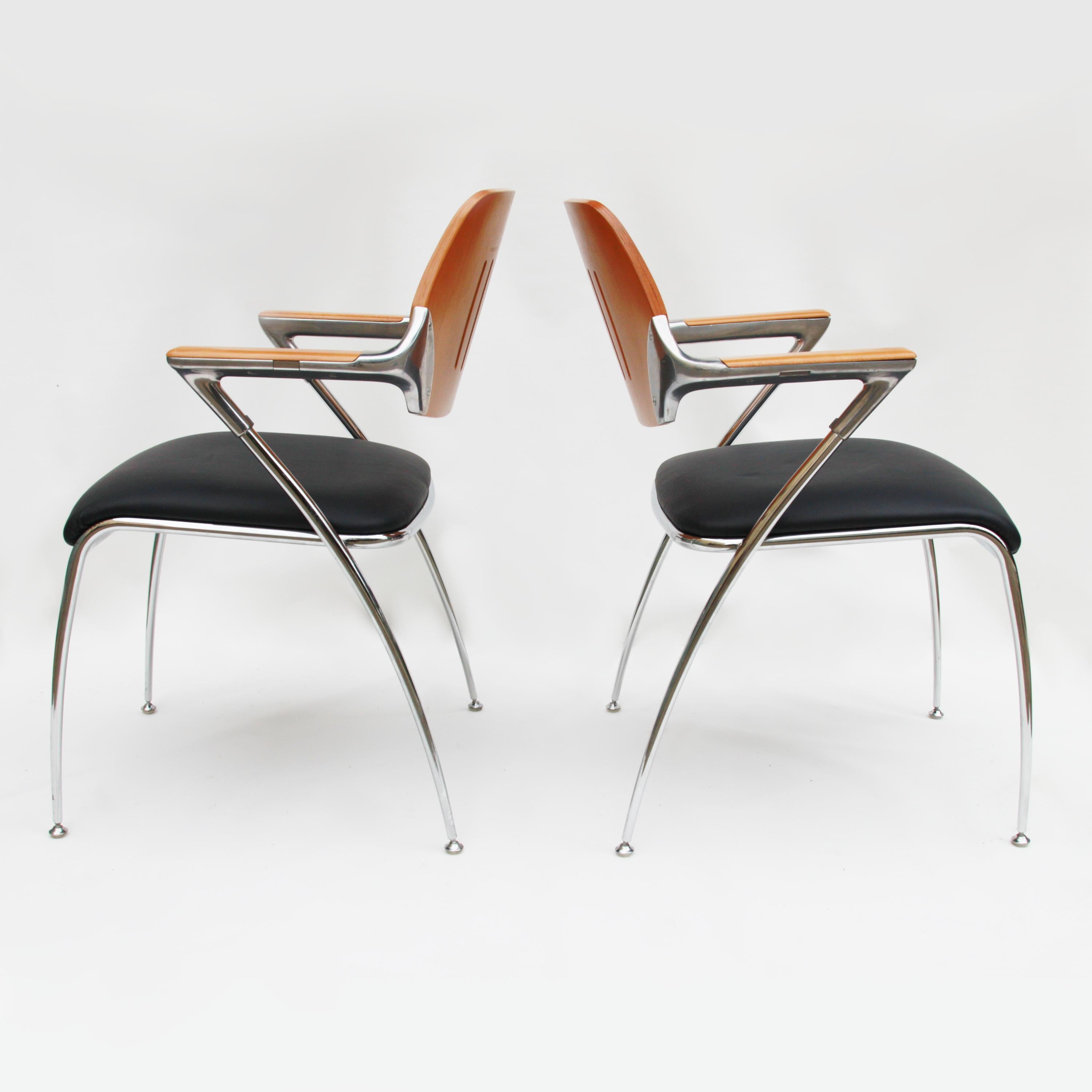 Pair of Vintage Mid Century Modern Golf Chairs by Francesco Zaccone for Thonet In Good Condition For Sale In Lafayette, IN