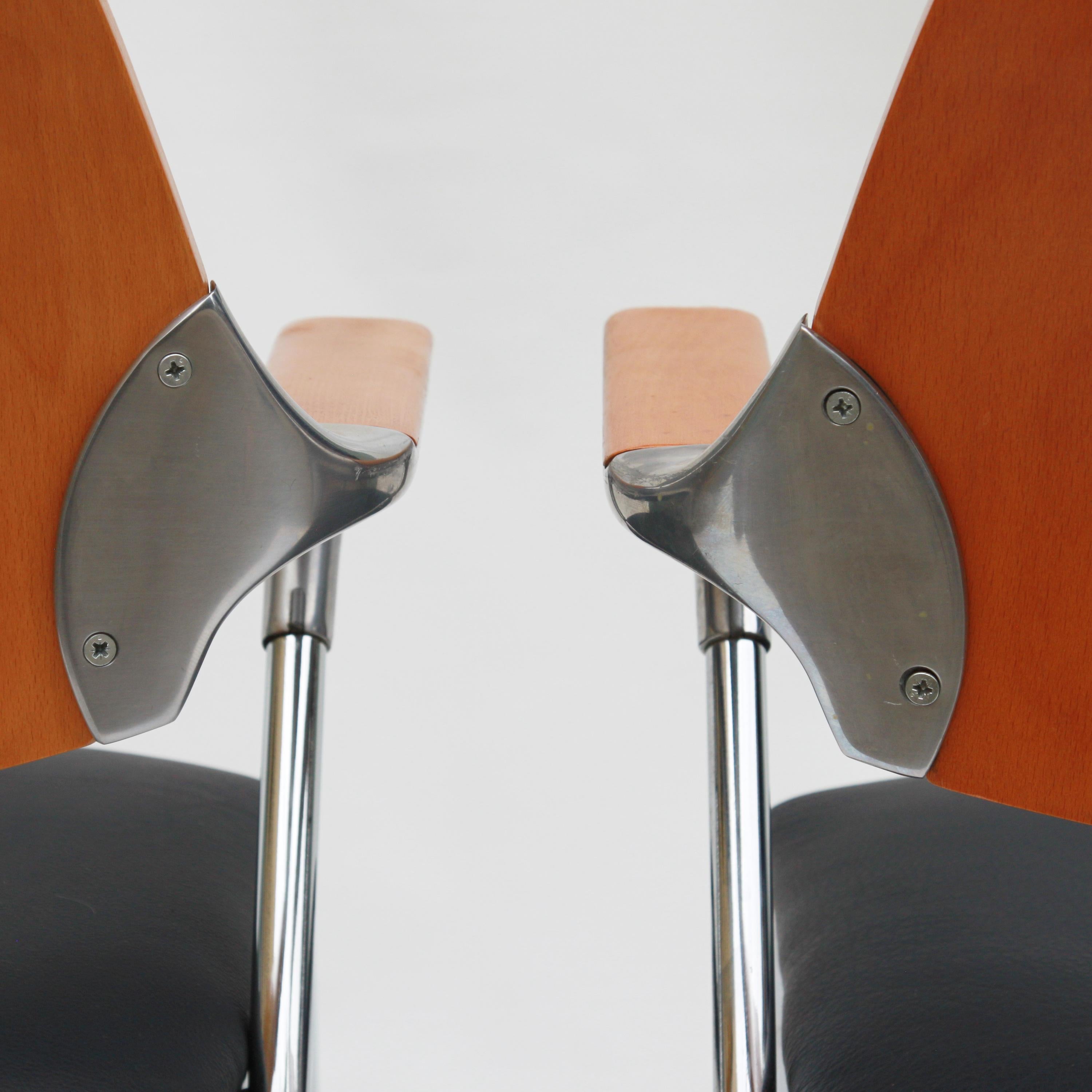 Late 20th Century Pair of Vintage Mid Century Modern Golf Chairs by Francesco Zaccone for Thonet For Sale