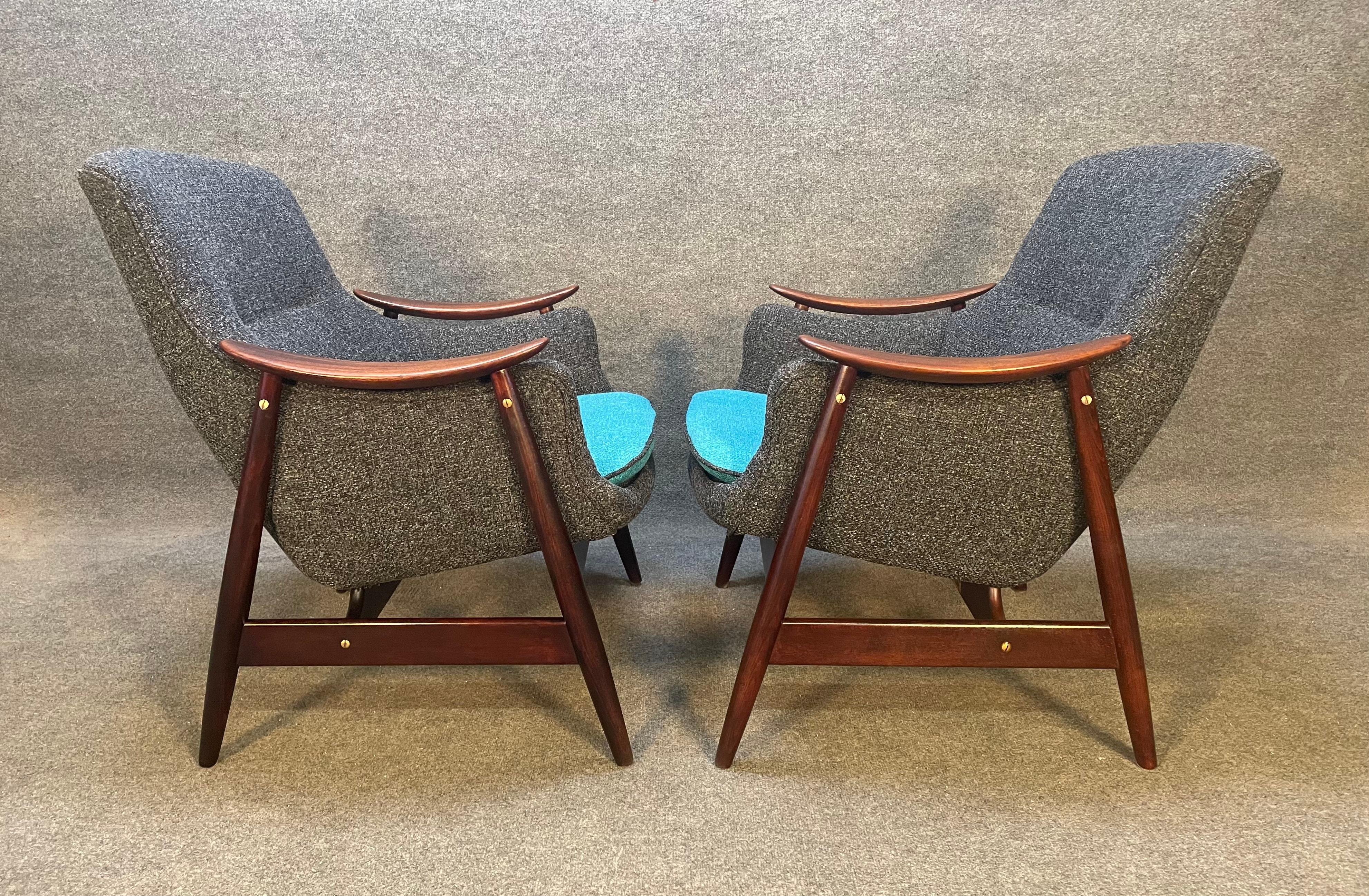 Pair of Vintage Mid-Century Modern Lounge Chairs by Gerhard Berg by Vatne Mobler 1