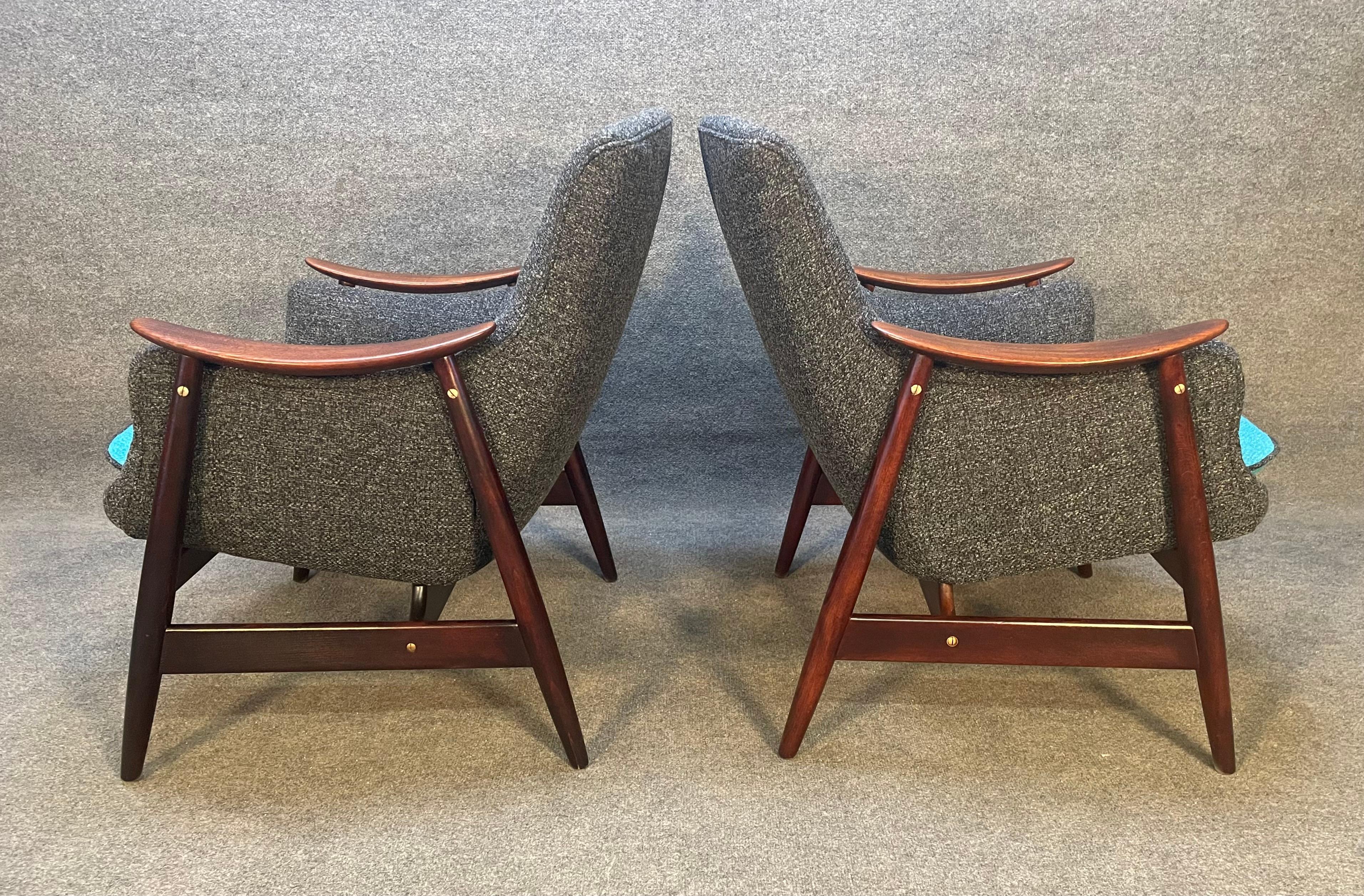 Norwegian Pair of Vintage Mid-Century Modern Lounge Chairs by Gerhard Berg by Vatne Mobler