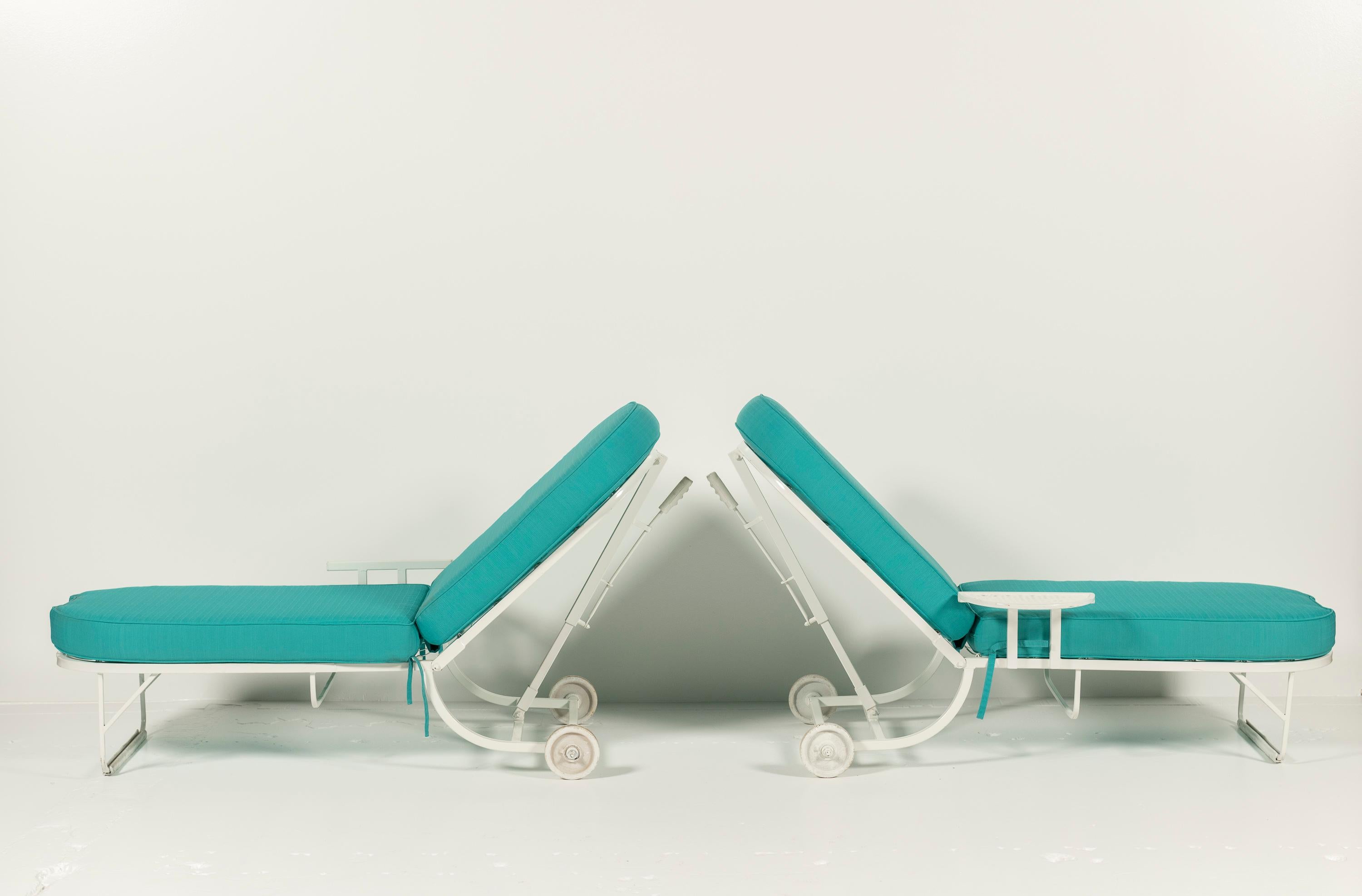 20th Century Pair of Vintage Mid-Century Modern Lounge Chairs in Metal and Upholstery, USA For Sale