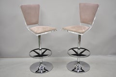 Pair of Vintage Mid-Century Modern Lucite Swivel Bar Stool Chair by Haziza