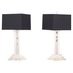 Pair of Vintage Mid-Century Modern Lucite Table Lamps Pair of Vintage Mid-Century Modern Lucite Table Lamps