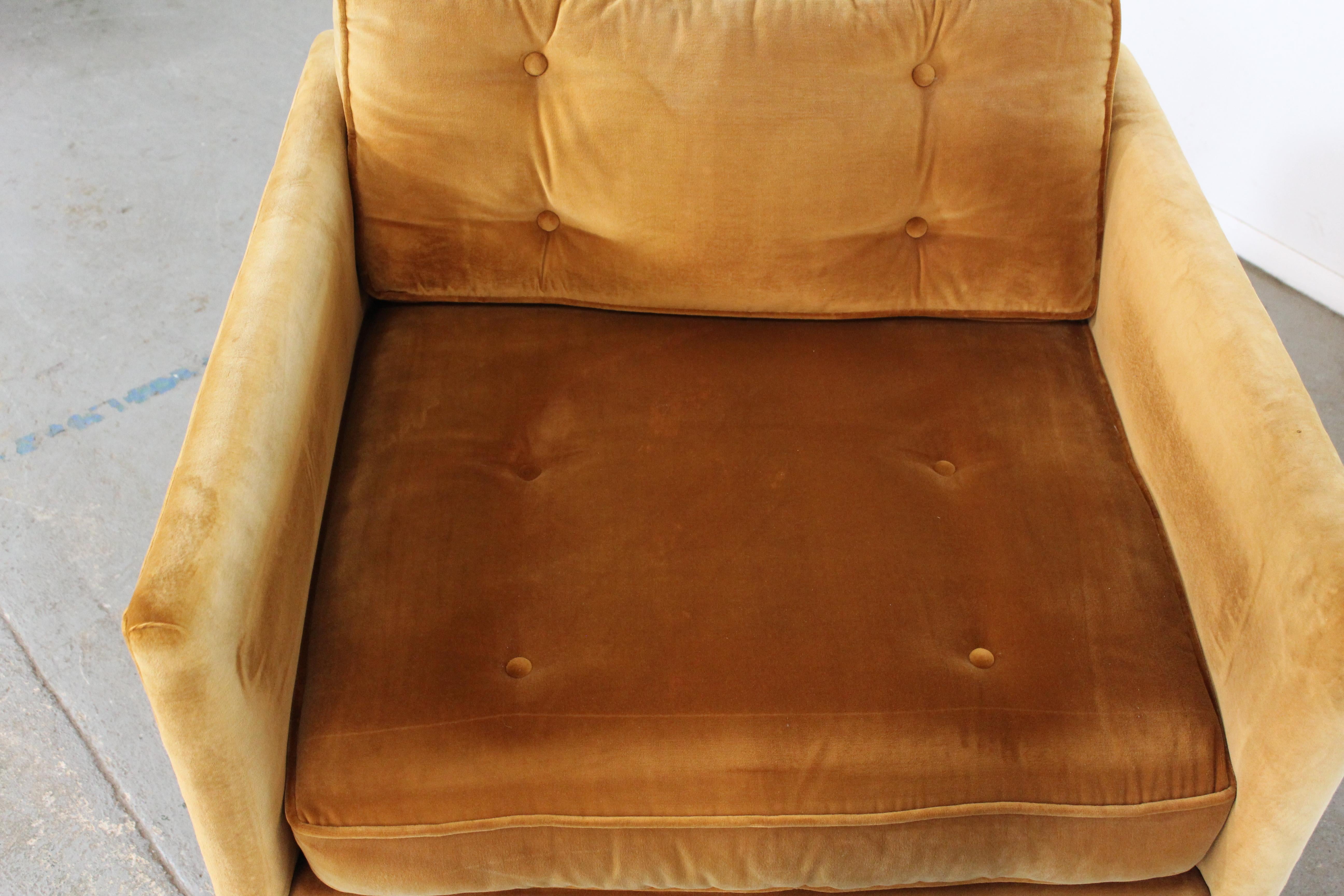 Pair of Vintage Mid-Century Modern Milo Baughman Velvet Cube/Club Chairs by Dire 6