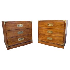 Mid-Century Vintage Drexel "Barbados" Campaign Nightstands