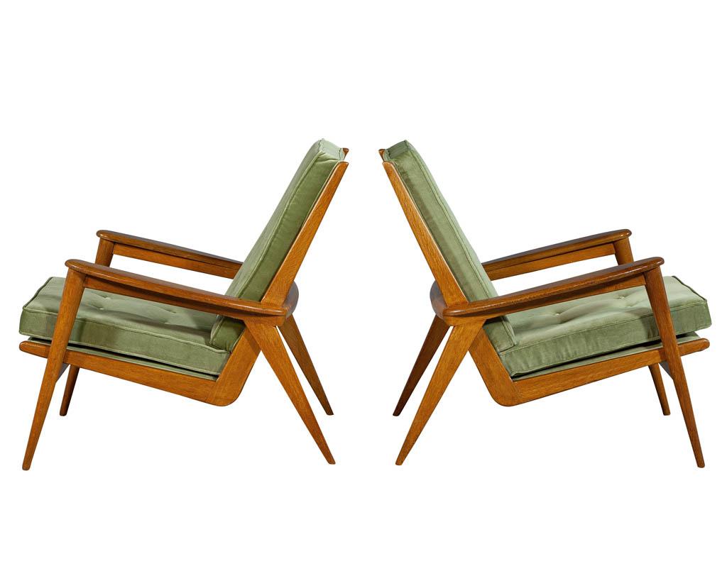 Danish Pair of Vintage Mid-Century Modern Parlor Armchairs For Sale