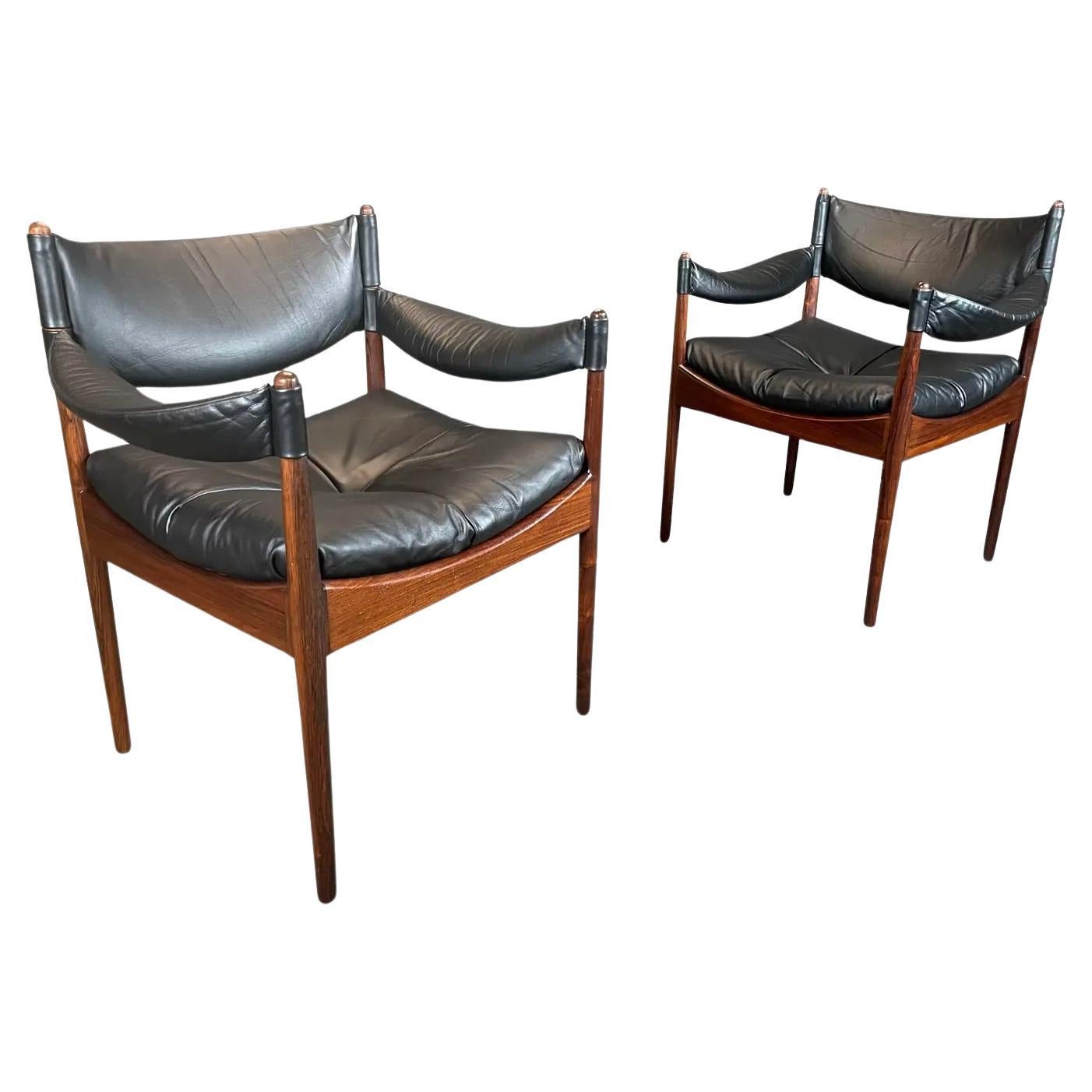 Pair of Vintage Mid Century Modern Rosewood "Modus" Chairs by Kristian Vedel