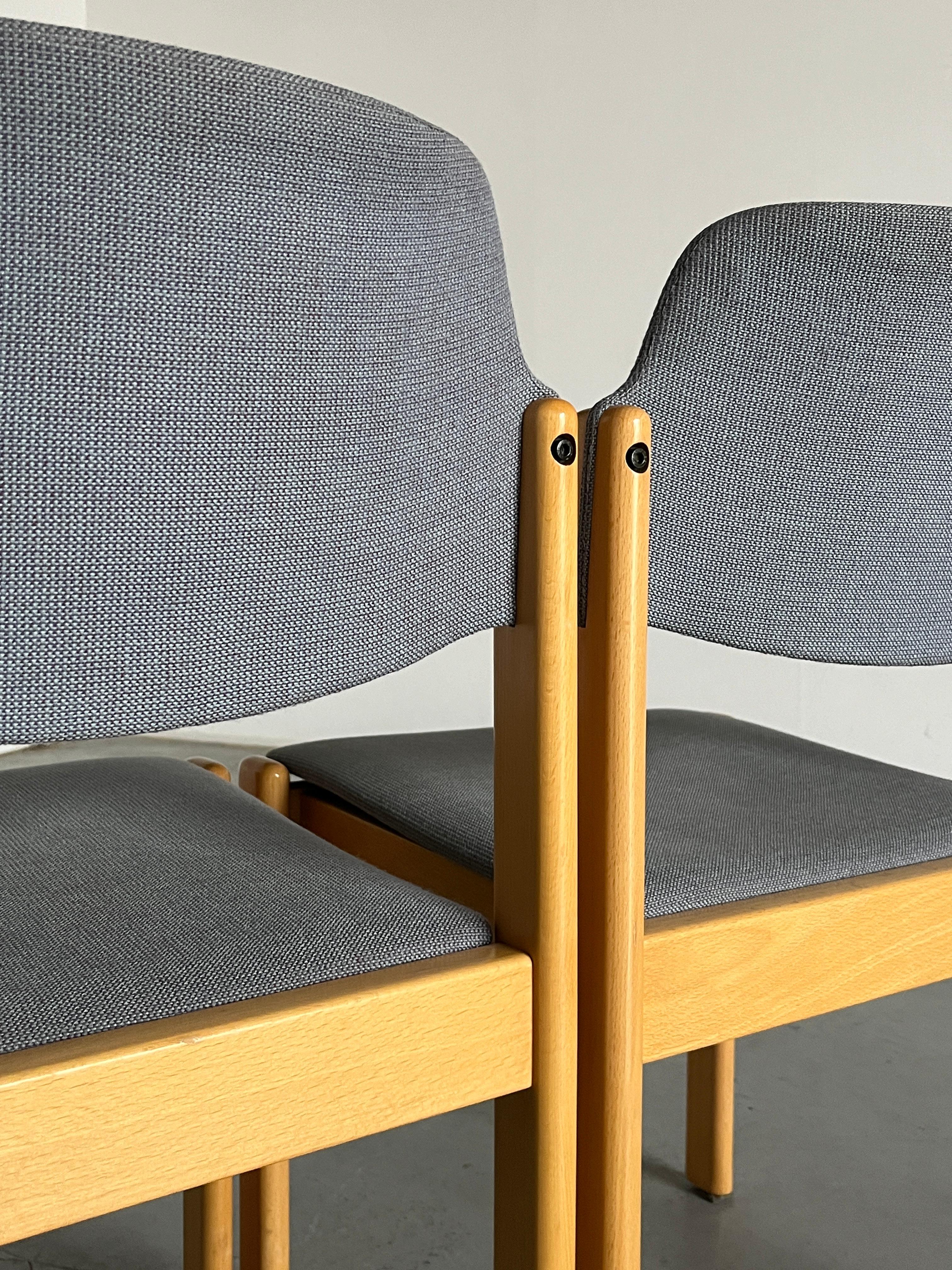 Paire de chaises de salle à manger empilables modernes du milieu du siècle dernier par Wiesner Hager, années 80 en vente 1
