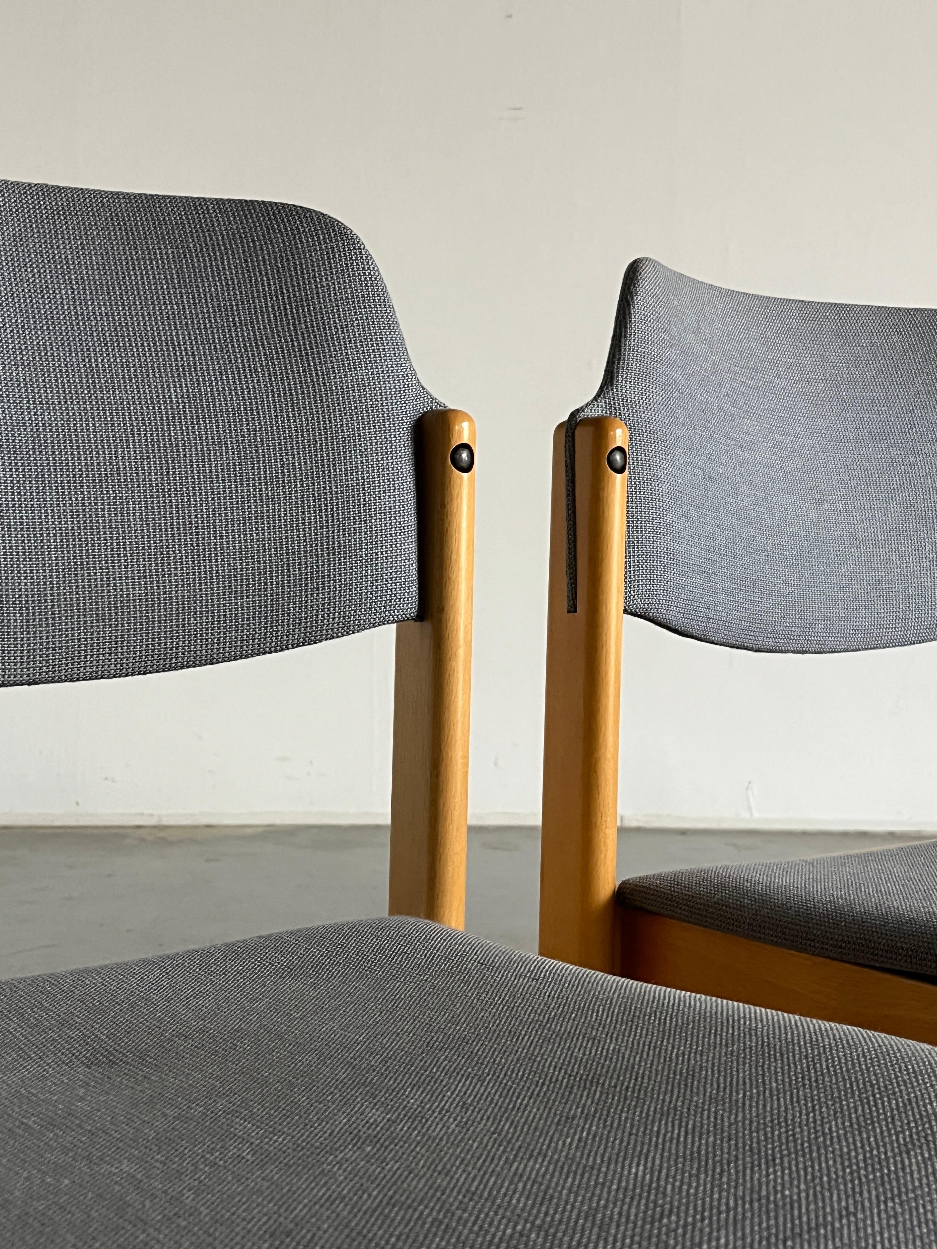 Paire de chaises de salle à manger empilables modernes du milieu du siècle dernier par Wiesner Hager, années 80 en vente 2
