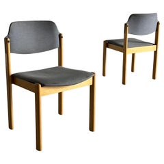 Pair of Vintage Mid-Century Modern Stackable Dining Chairs by Wiesner Hager, 80s