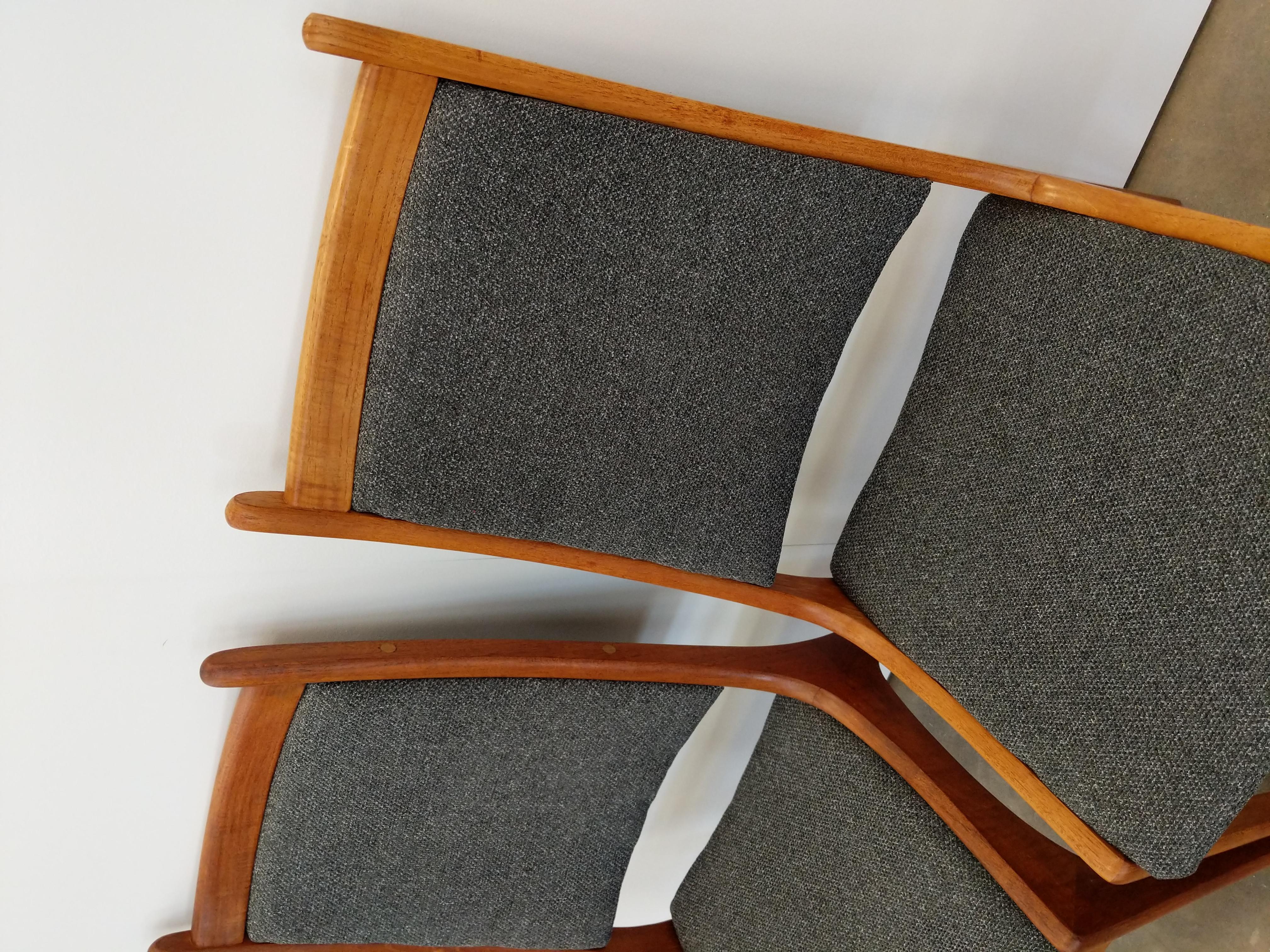 Pair of Vintage Mid Century Modern Teak Dining Chairs by Nordic Furniture 2