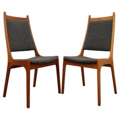 Pair of Vintage Mid Century Modern Teak Dining Chairs by Nordic Furniture