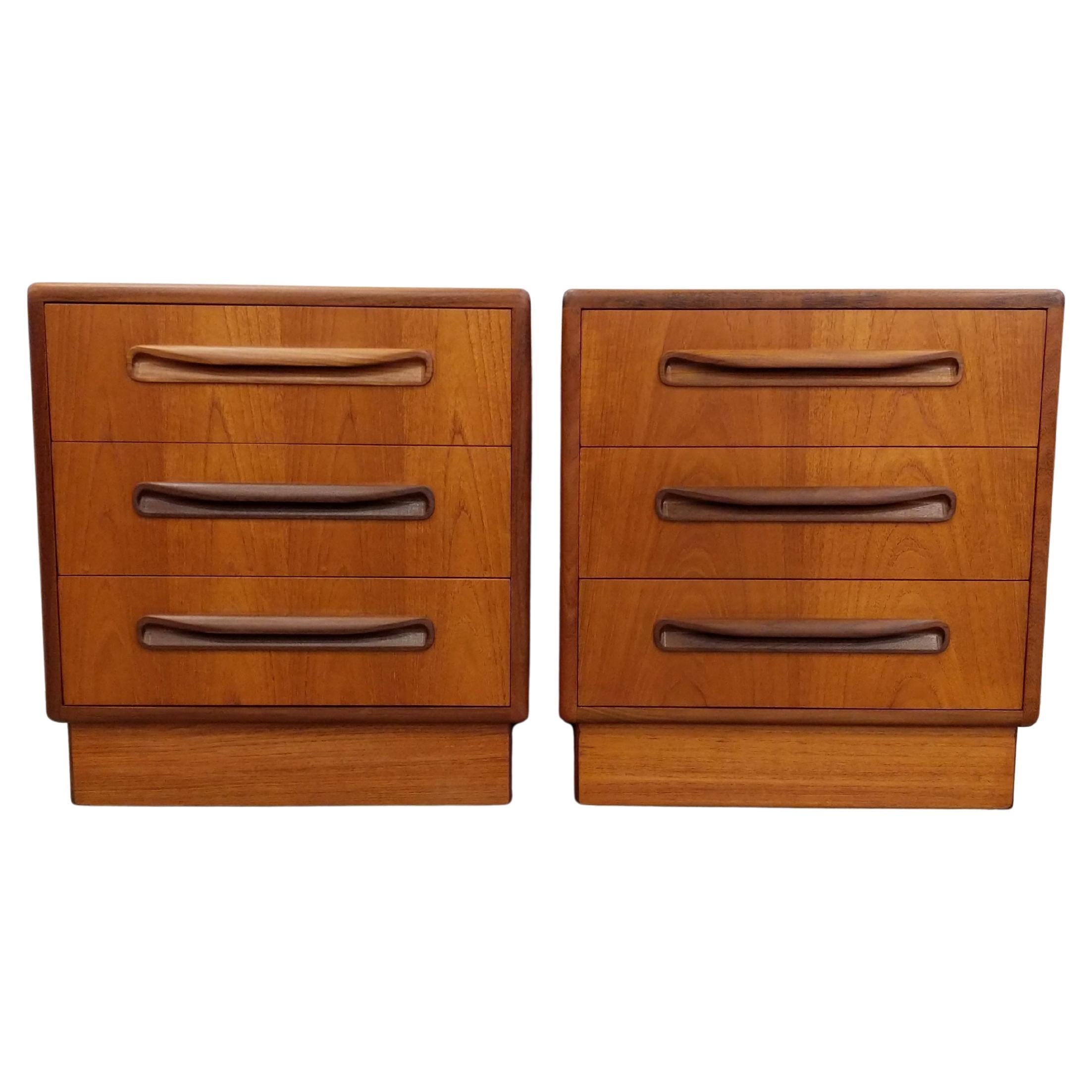Pair of Vintage Mid Century Modern Teak Nightstands by G Plan