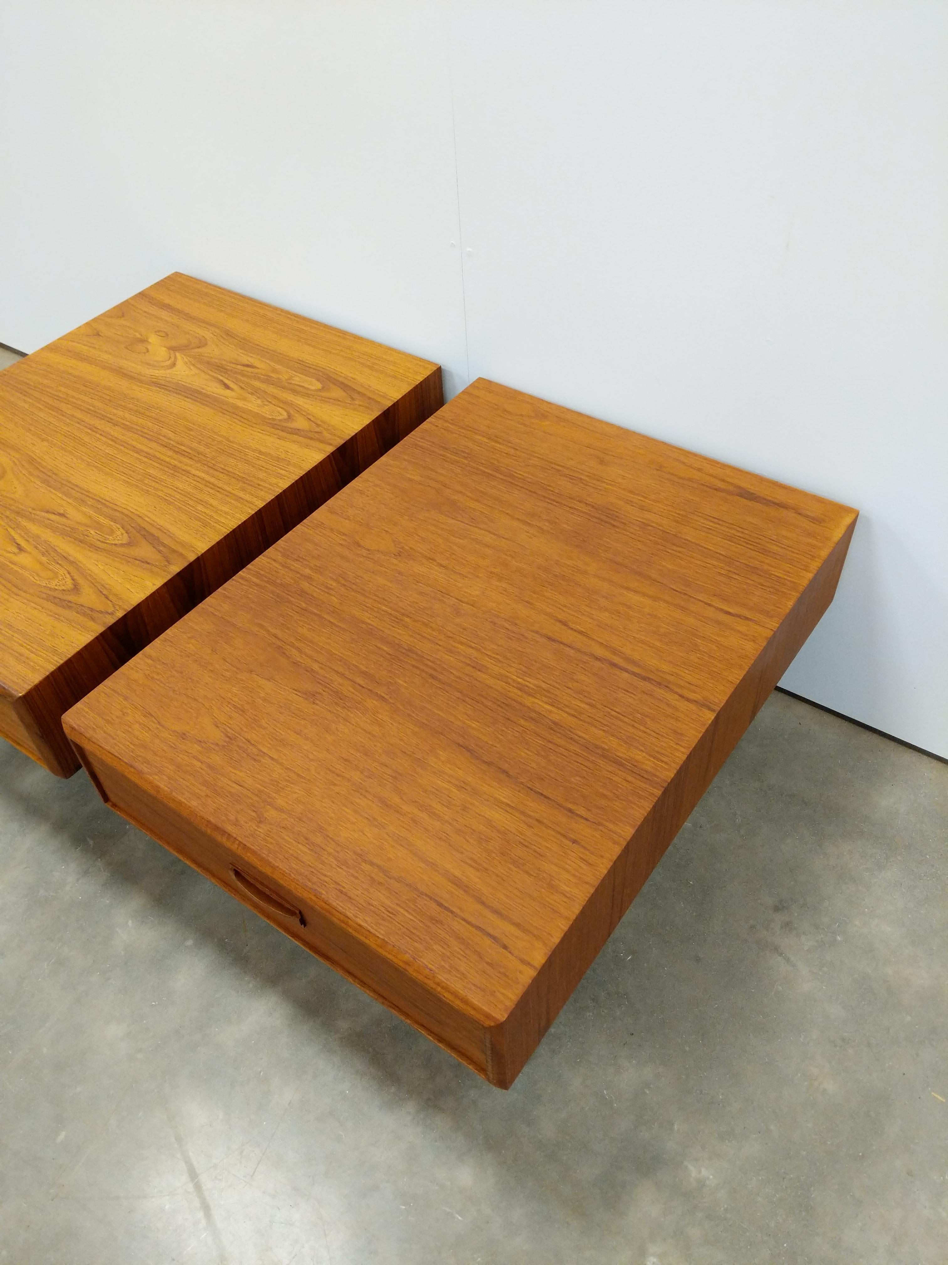 Canadian Pair of Vintage Mid Century Modern Teak Side Tables by RS Associates