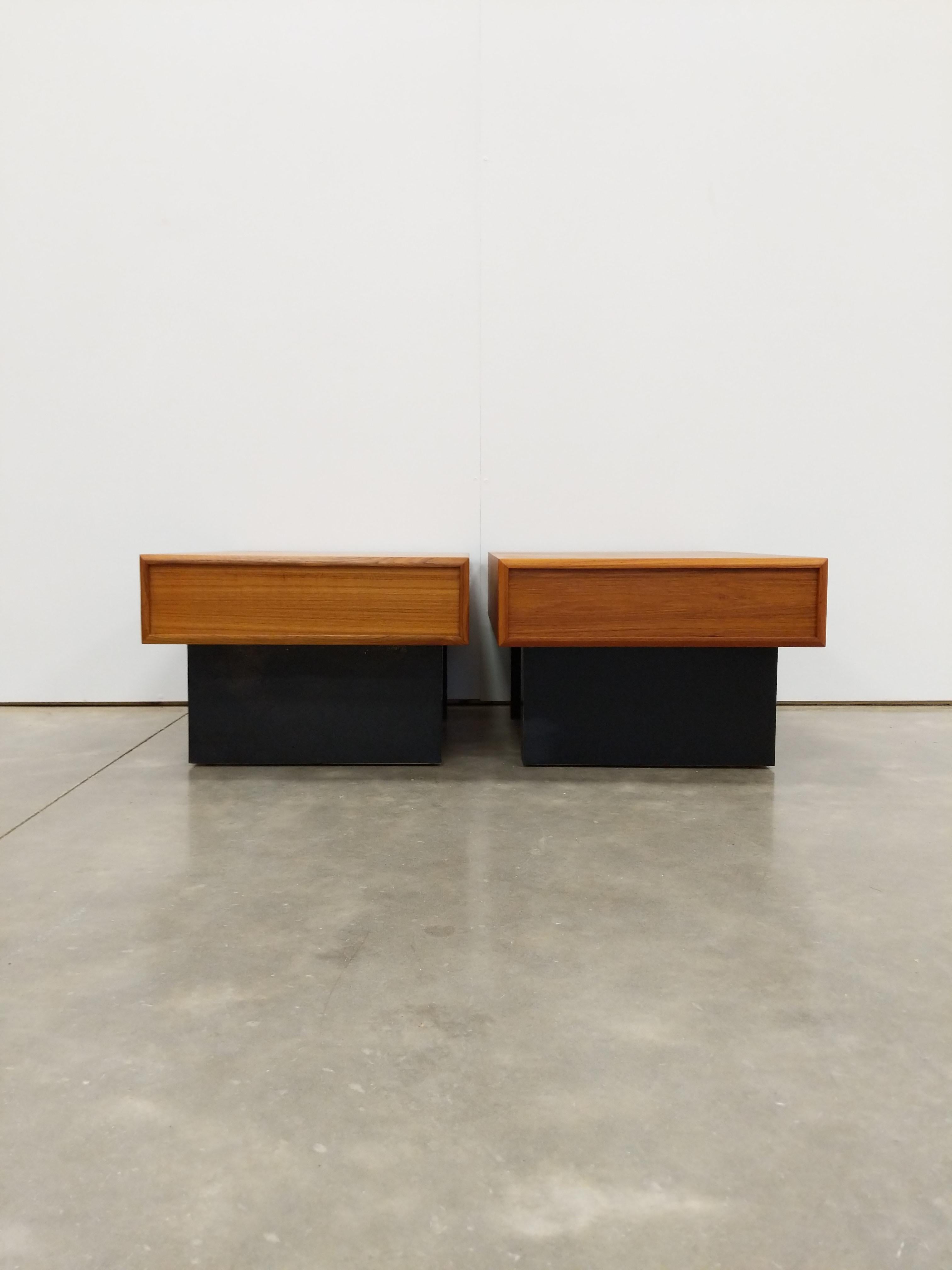 Pair of Vintage Mid Century Modern Teak Side Tables by RS Associates 3