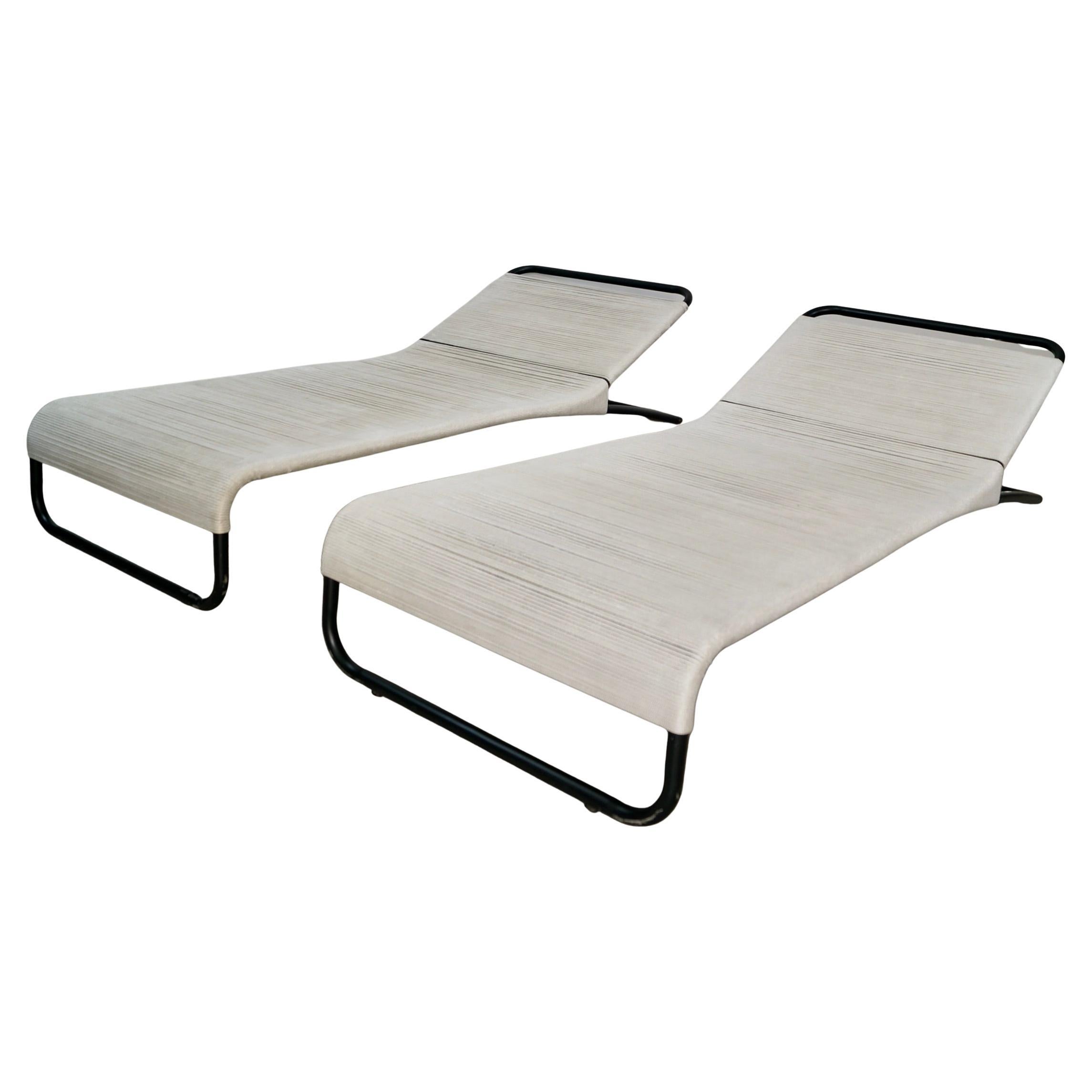 Coppia di sedie da giardino vintage di metà secolo Van Keppel, con chaise longue per esterni in vendita