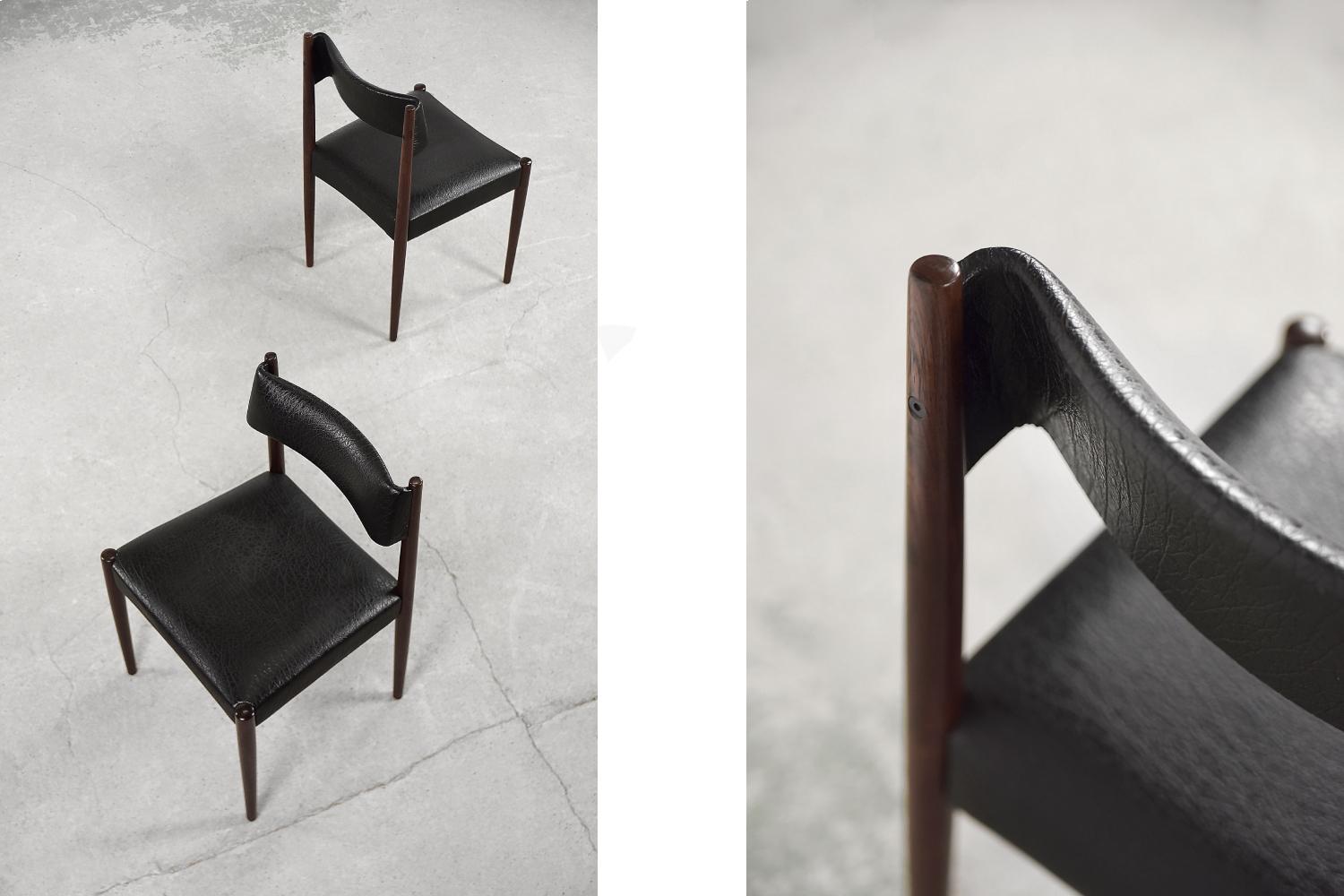 Paar moderne Mid-Century-Modern-Esszimmerstühle aus Holz von Aksel Bender Madsen (Skandinavische Moderne) im Angebot