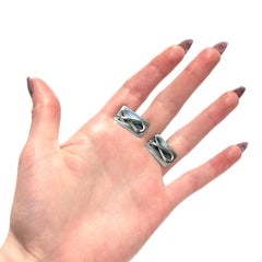 Paar Manschettenknöpfe aus Sterlingsilber von Paul Lobel aus der Mitte des Jahrhunderts