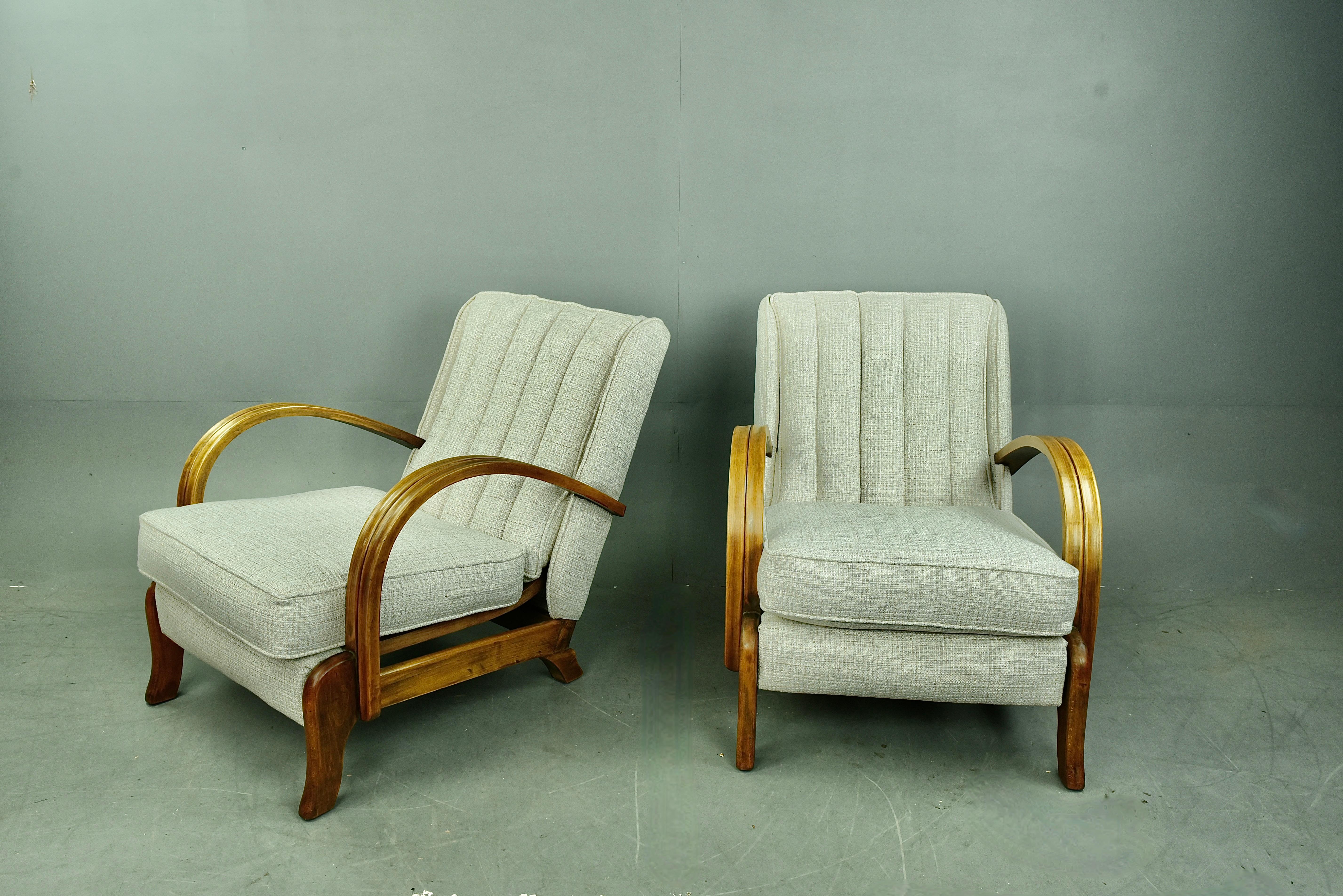 Scandinave moderne Paire de fauteuils rétro vintage du milieu du siècle dernier  en vente