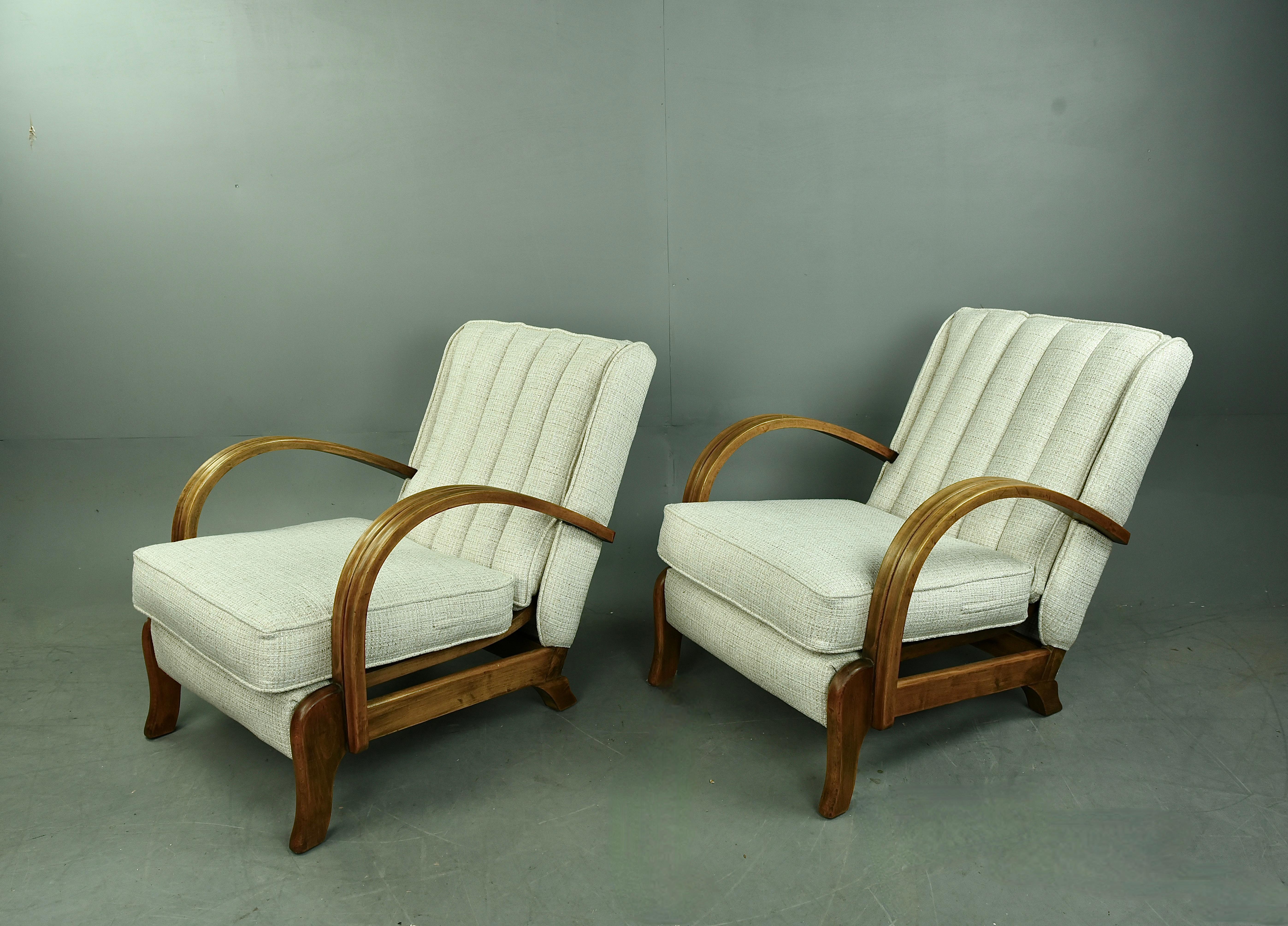 European Pair of Vintage mid century retro arm chairs  For Sale