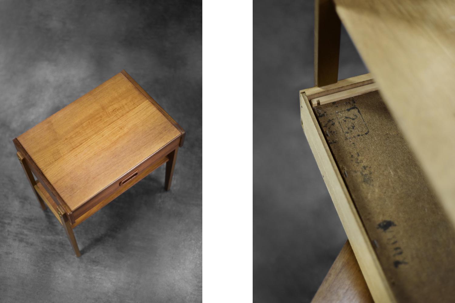 Paire de tables de nuit en teck, Vintage Mid-Century Scandinavian Modern, 1960s en vente 1