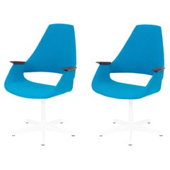 Paire de chaises pivotantes vintage du milieu du siècle dernier par Arthur Umanoff
