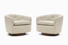 Pair of Vintage Mid Century Swivel Chairs by Milo Baughman