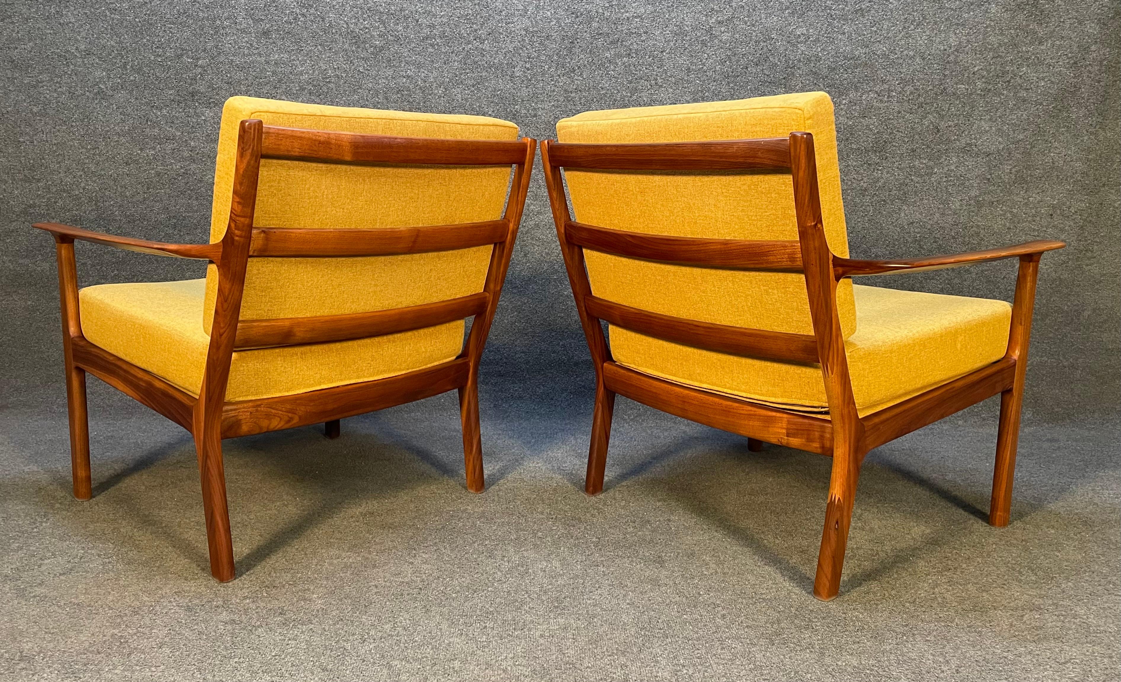 Norwegian Pair of Vintage Midcentury Walnut Lounge Chairs 