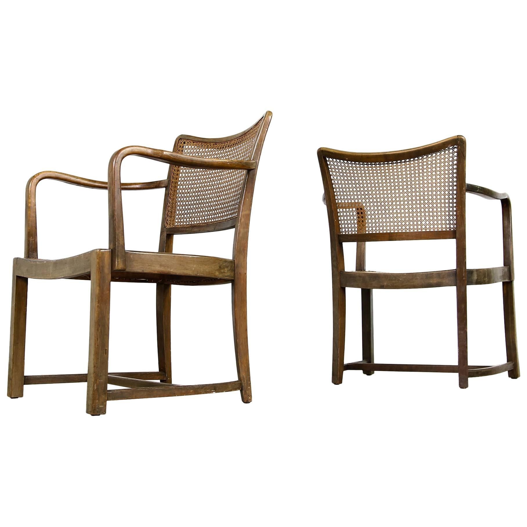 Pair Of Vintage Midcentury Bentwood And Cane Chairs S Post War Modern For Sale At StDibs