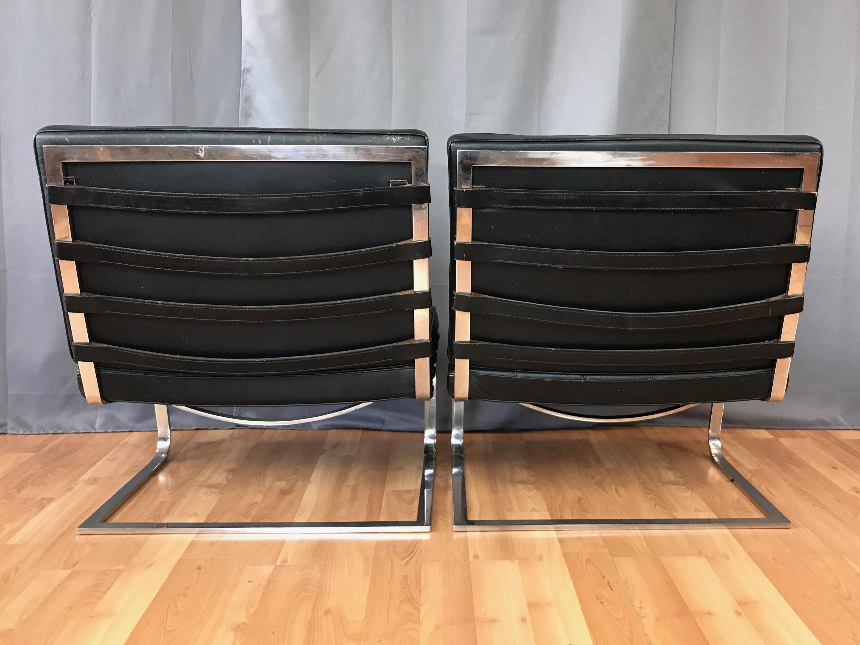American Pair of Mies van der Rohe for Knoll International MR70 Tugendhat Chairs, 1960s
