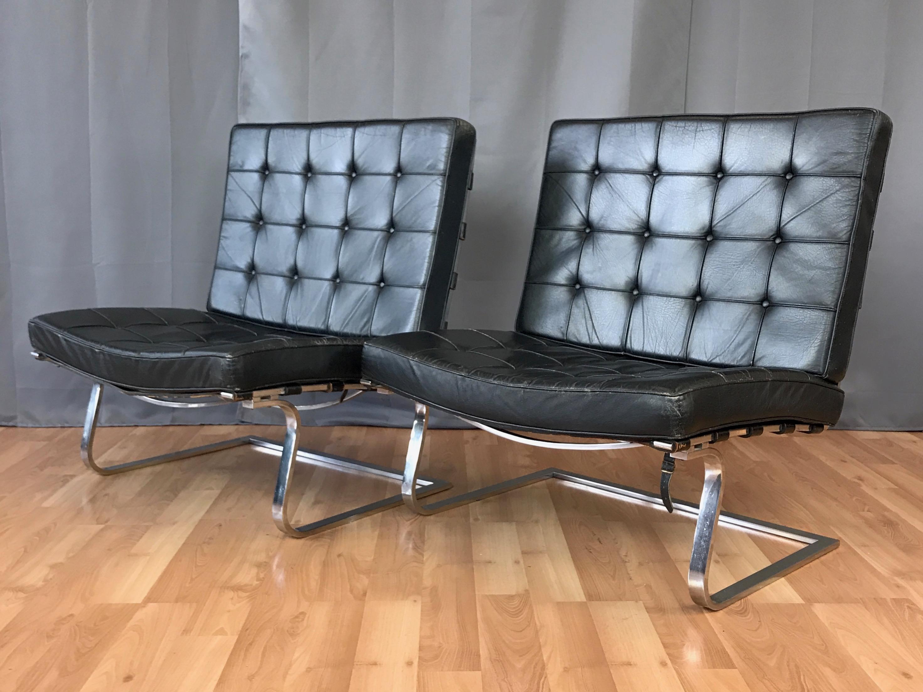 Mid-20th Century Pair of Mies van der Rohe for Knoll International MR70 Tugendhat Chairs, 1960s