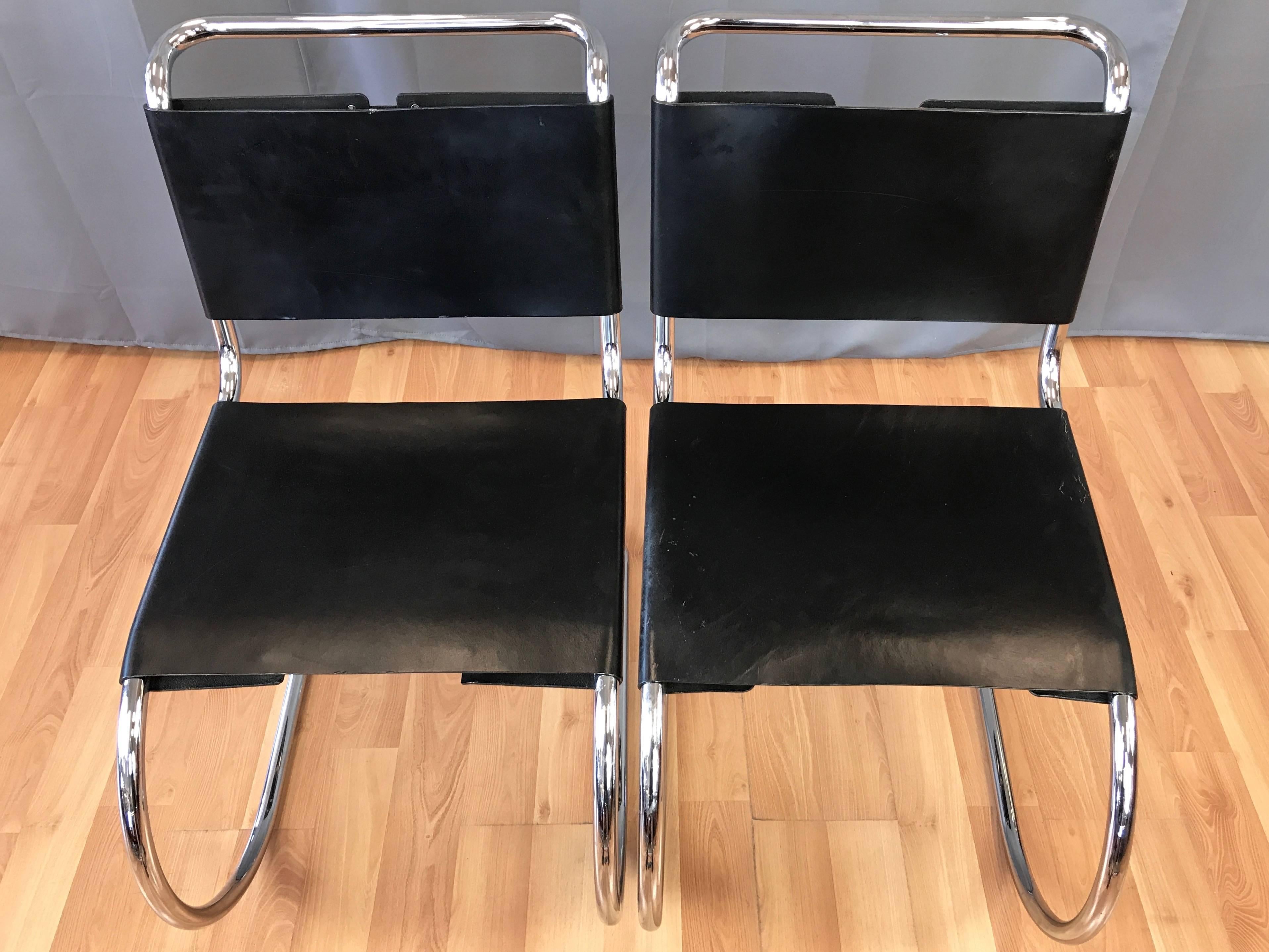 Pair of Vintage Mies van der Rohe MR Side Chairs by Stendig 3