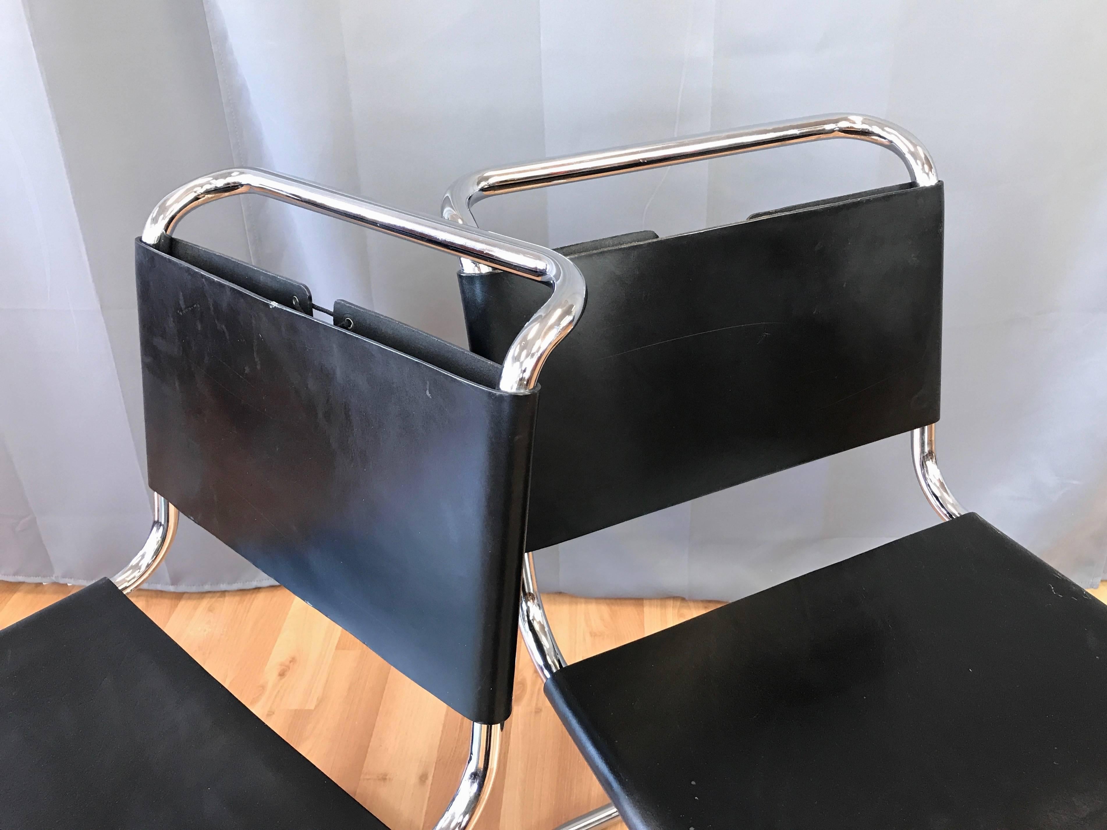 Paire de chaises d'appoint vintage Mies van der Rohe MR par Stendig 4