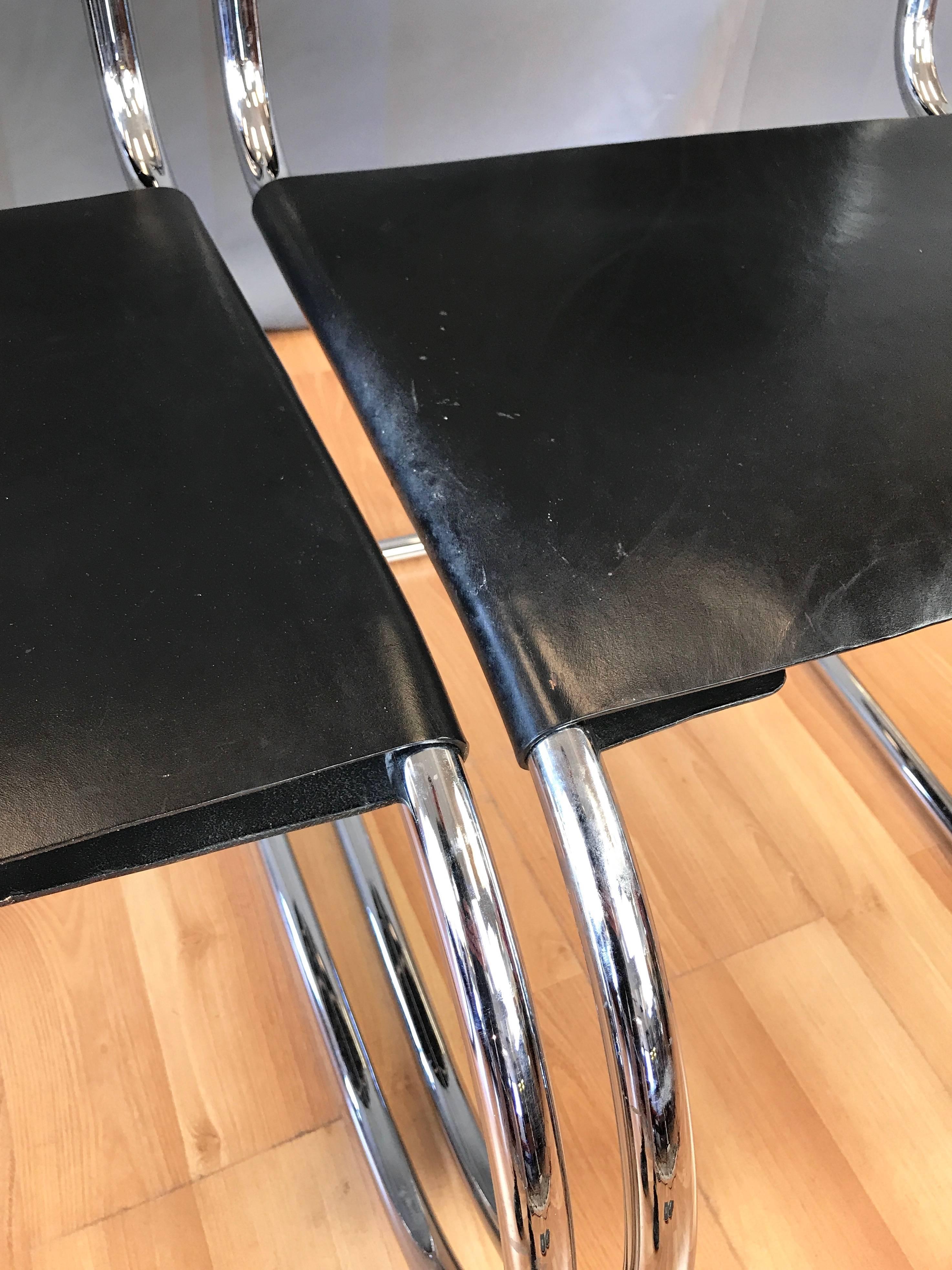 Paire de chaises d'appoint vintage Mies van der Rohe MR par Stendig 5