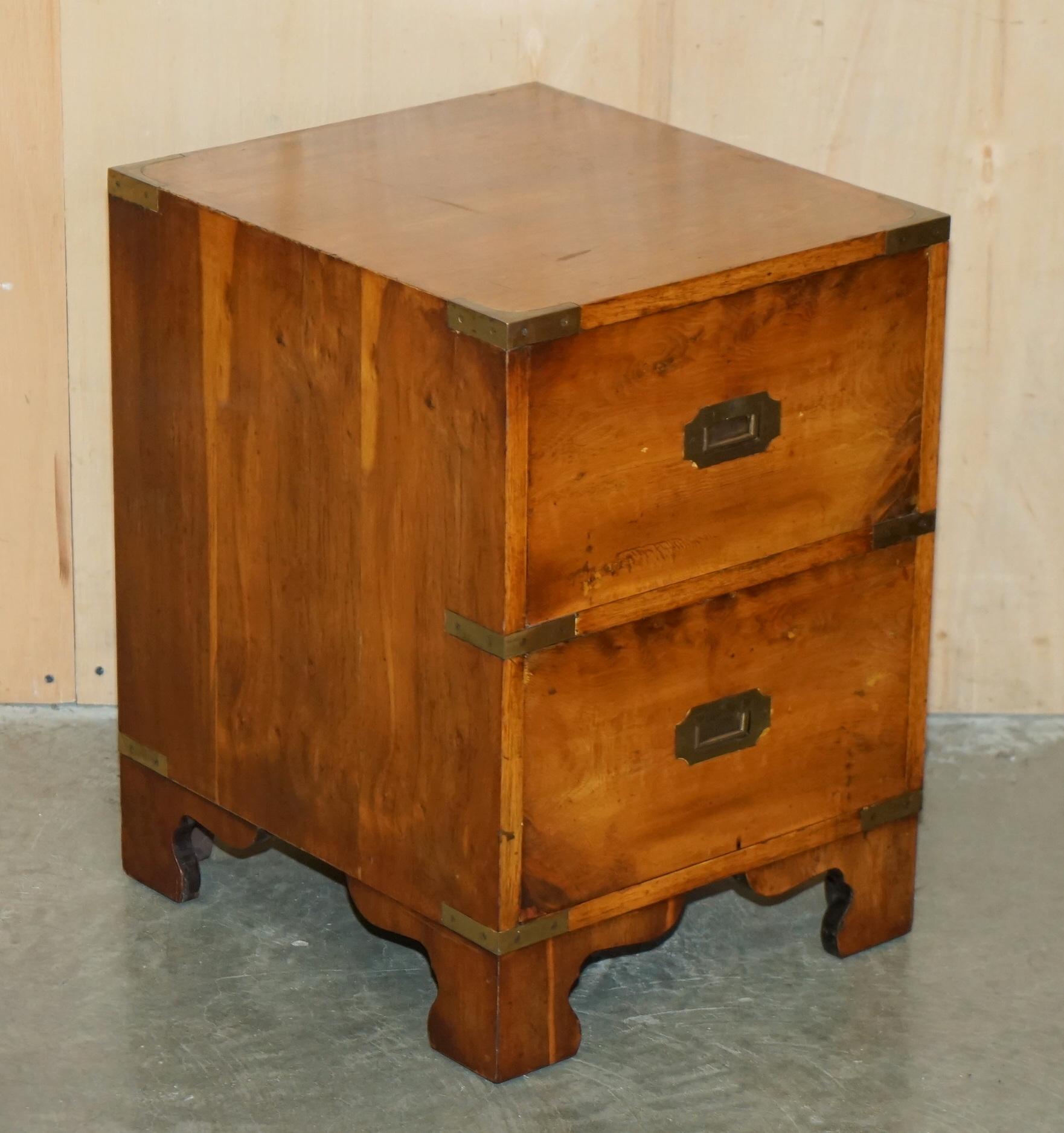 Royal House Antiques

Royal House Antiques is delighted to offer for sale this lovely pair of vintage Burr Yew wood & brass mounted Military Campaign style side tables 

Please note the delivery fee listed is just a guide, it covers within the M25