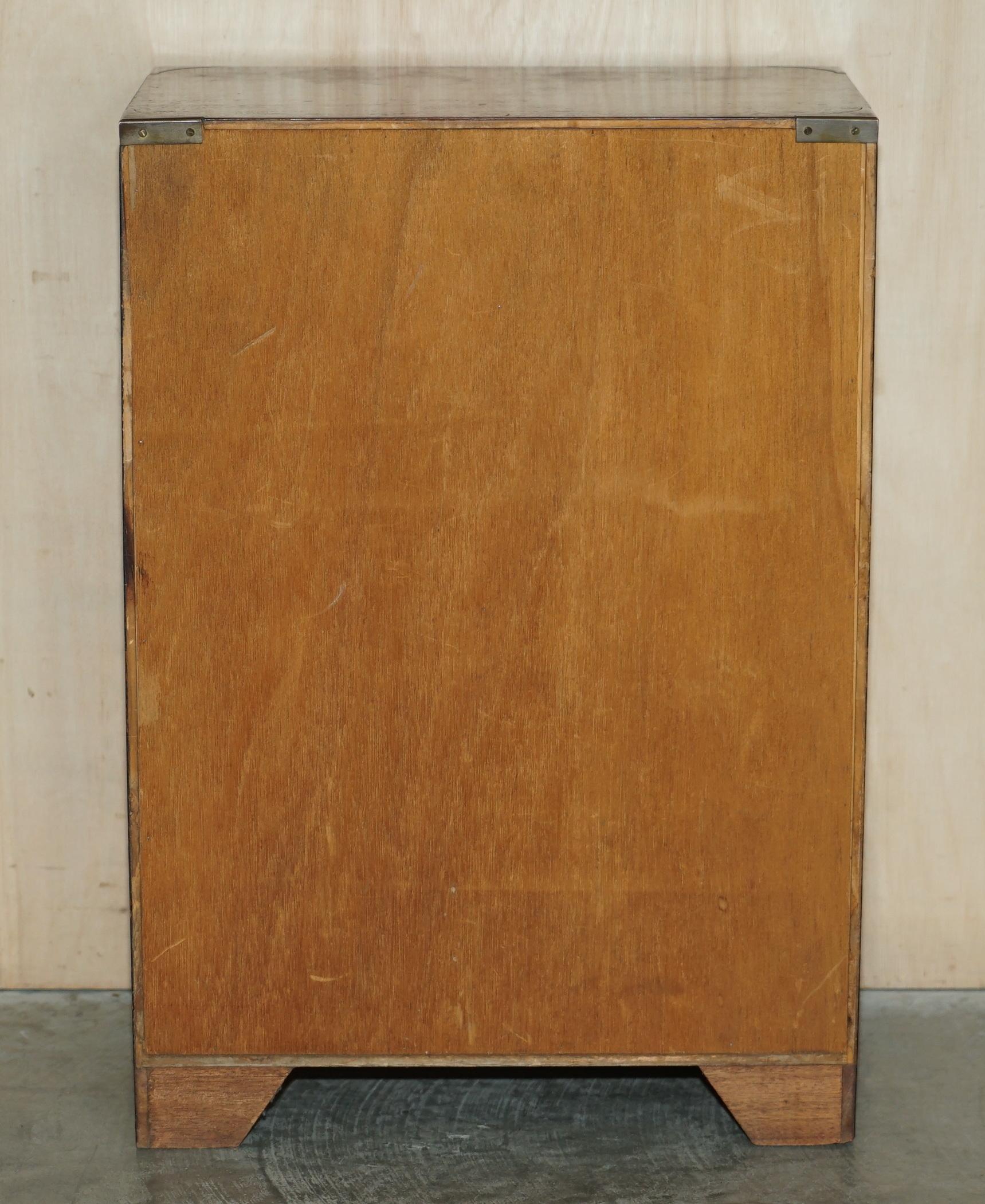 Pair of Vintage Military Campaign Side Table Drawers with Butlers Serving Tray 6