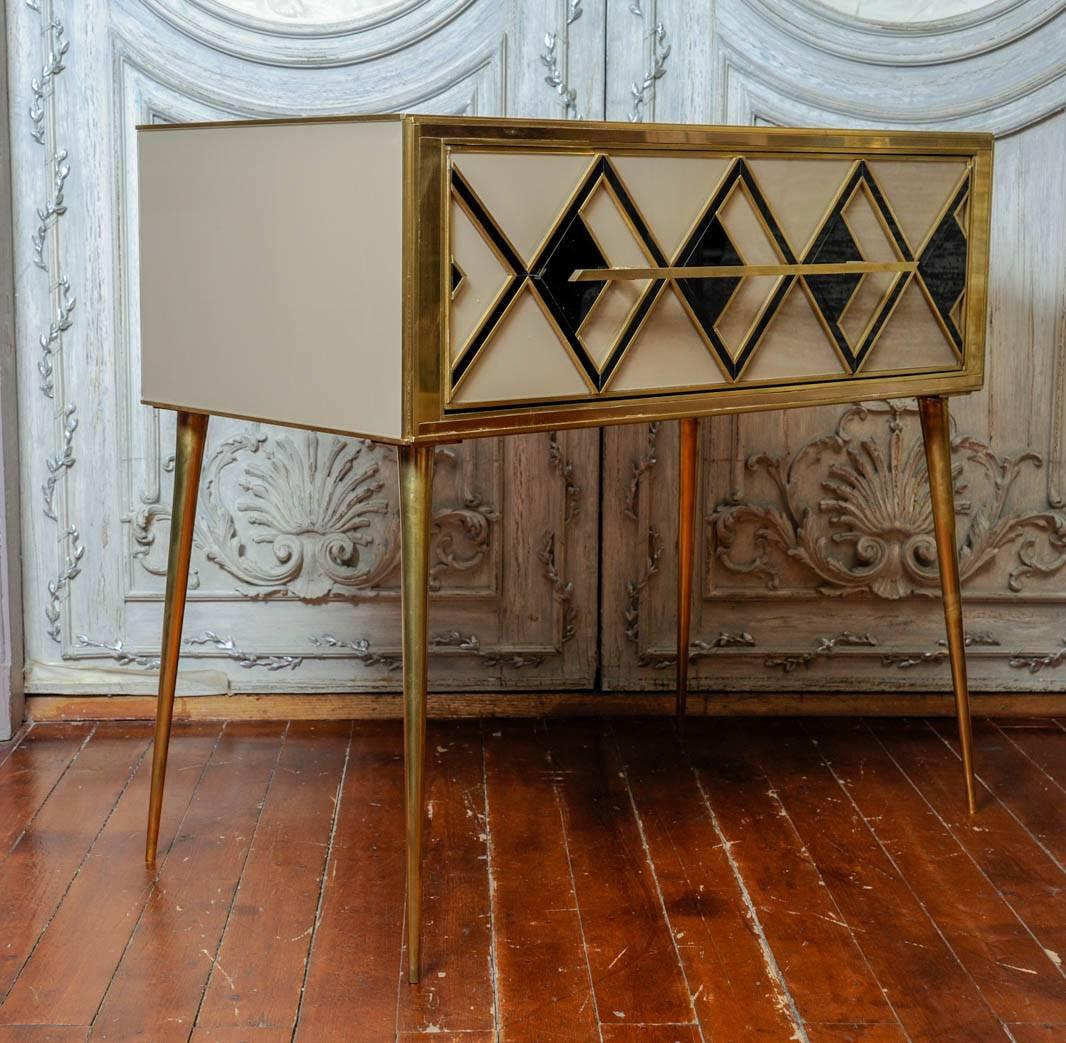 Late 20th Century Pair of Vintage Mirror Commodes
