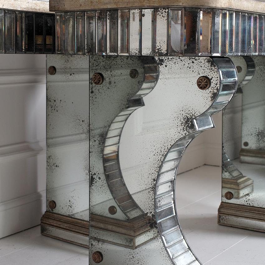 European Pair of Vintage Mirrored Consoles