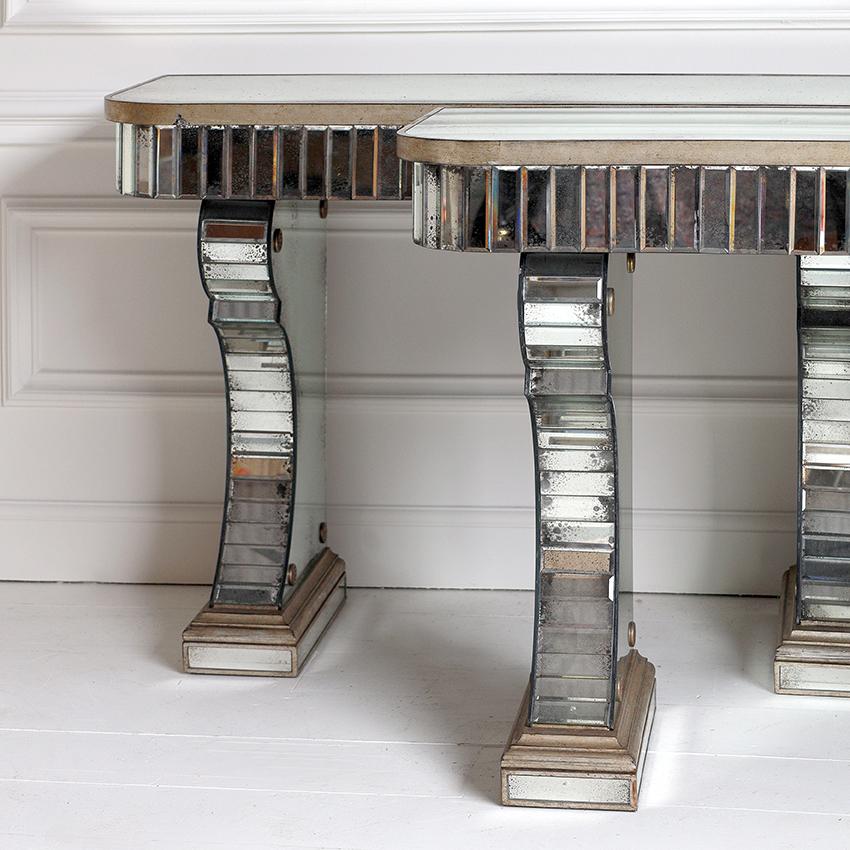Pair of Vintage Mirrored Consoles In Good Condition In London, GB