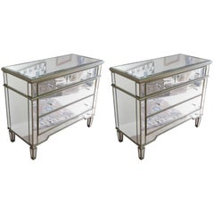 Pair of Vintage Mirrored Dressers