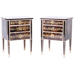 Pair of Vintage Mirrored Venetian Nightstands or End Tables