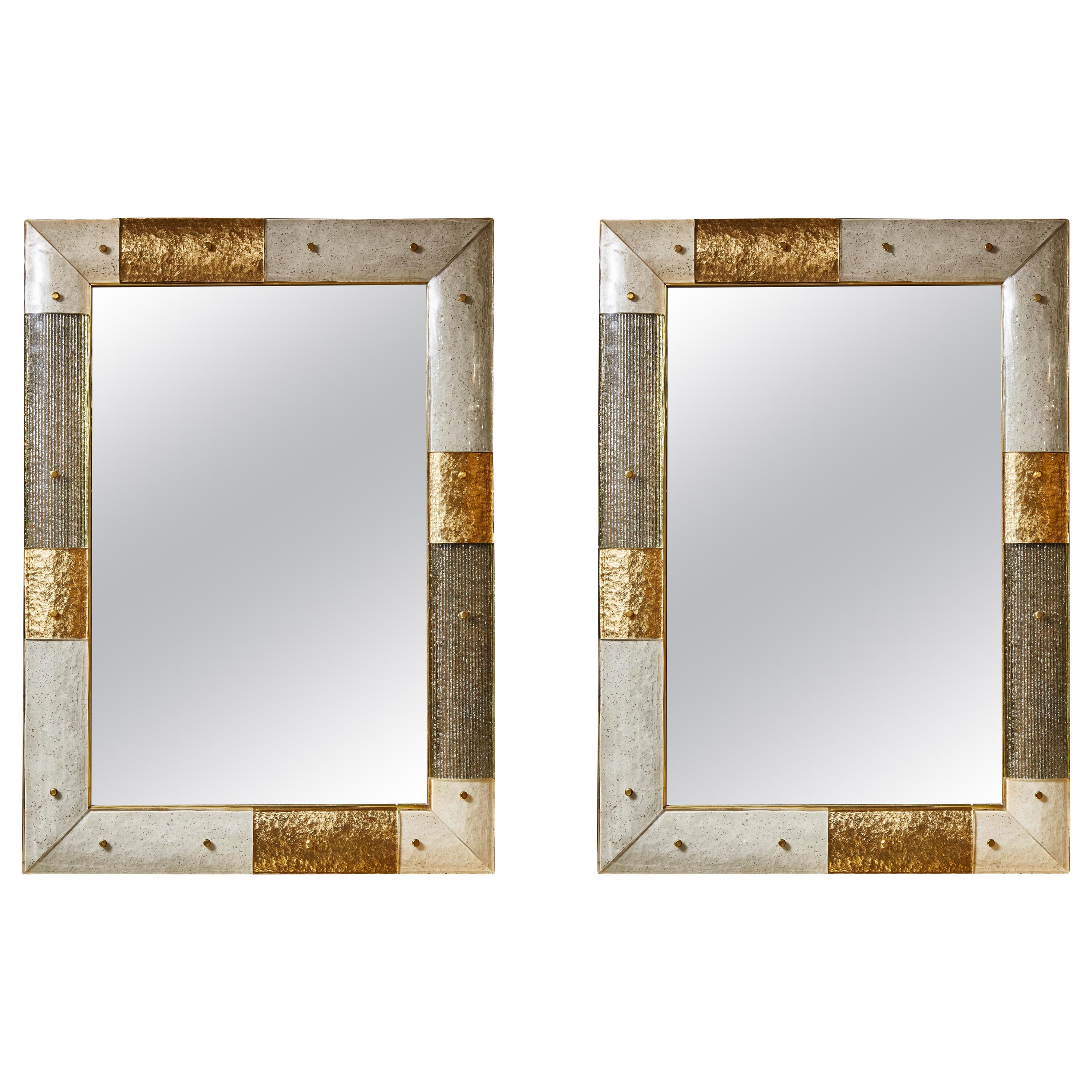 Pair of Vintage Mirrors in Murano Glass